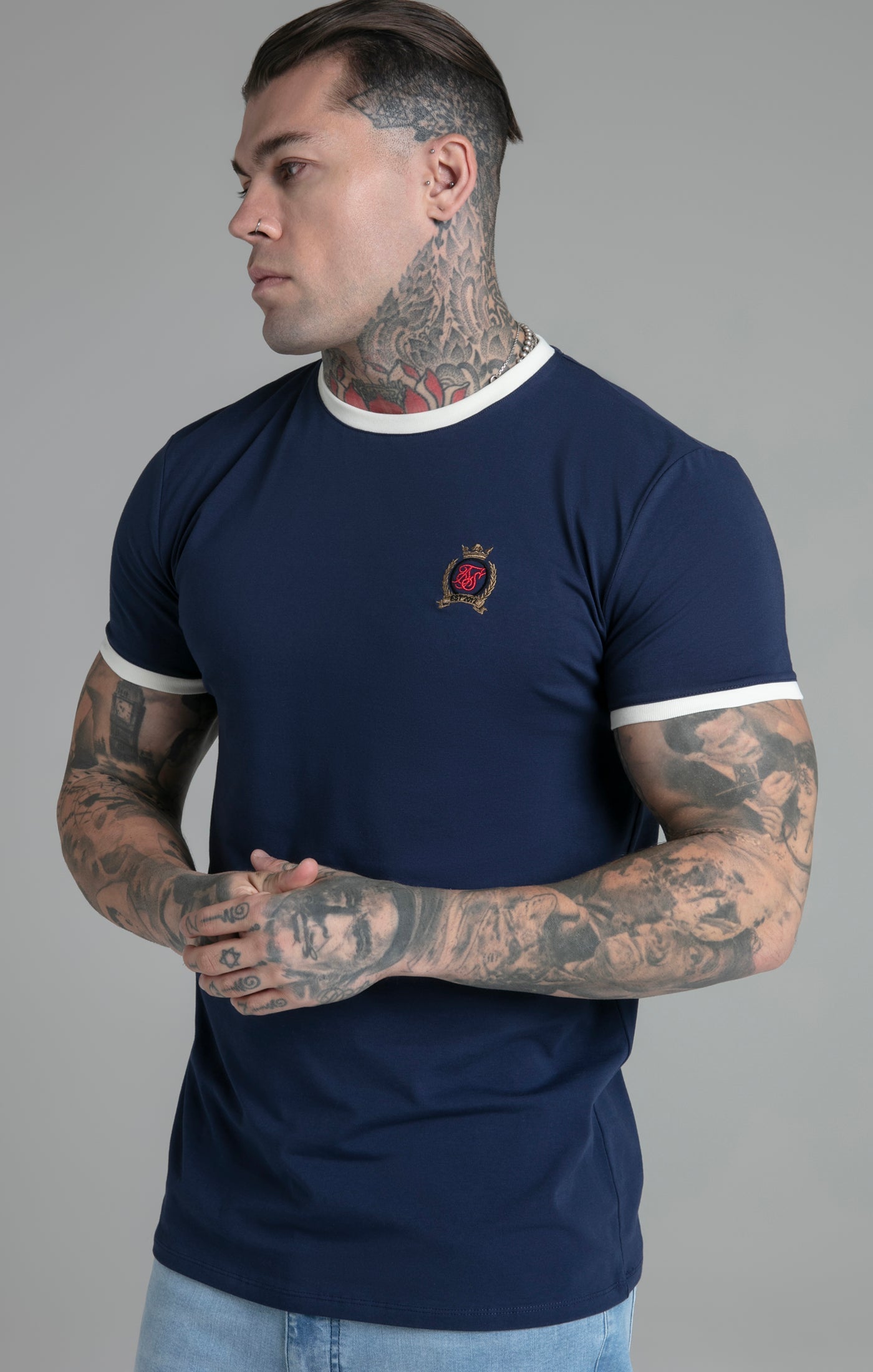 Maglietta Crest in blu Magliette SikSilk   