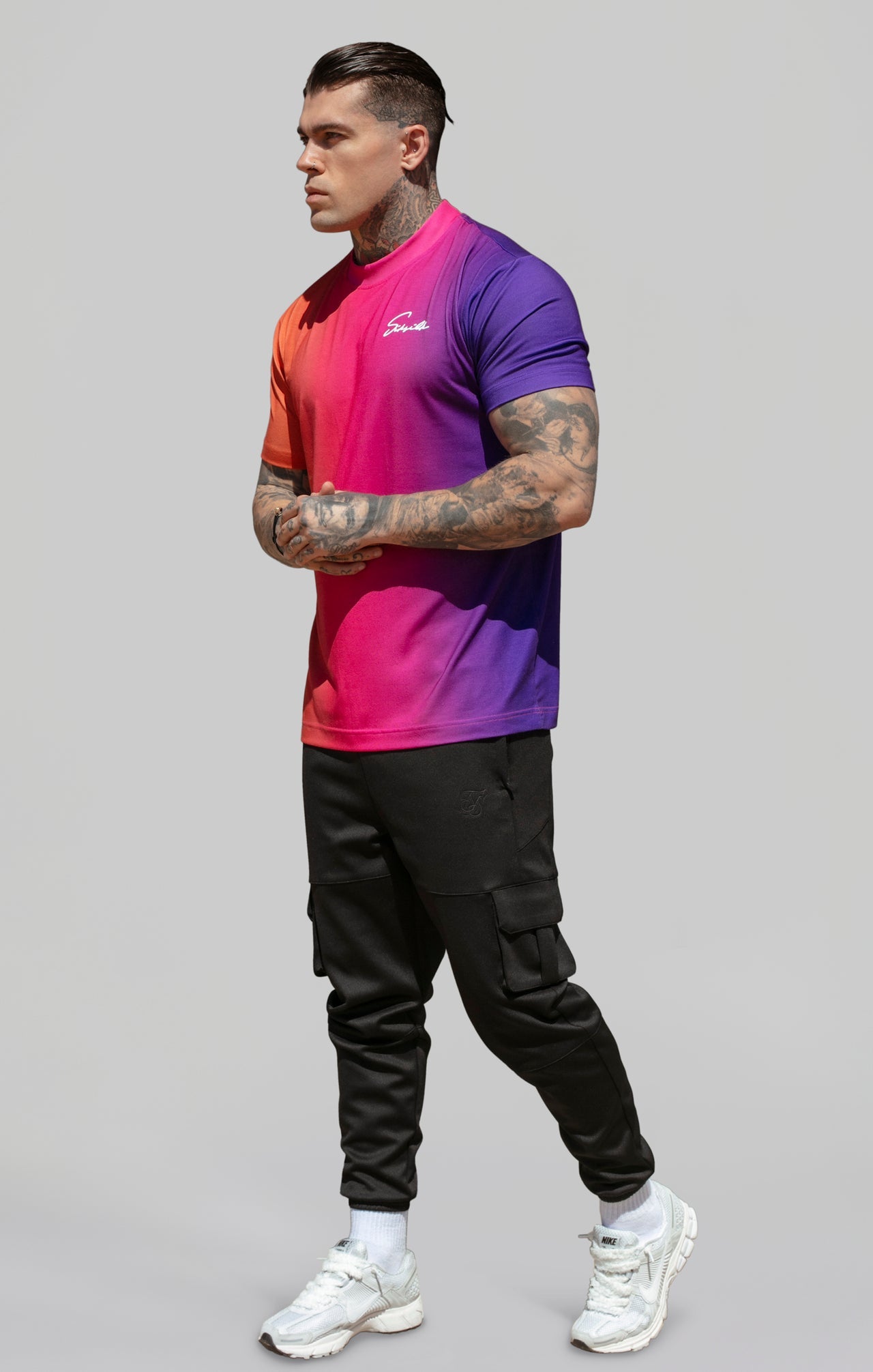 Maglietta Script Fade in rosa, viola Magliette SikSilk   