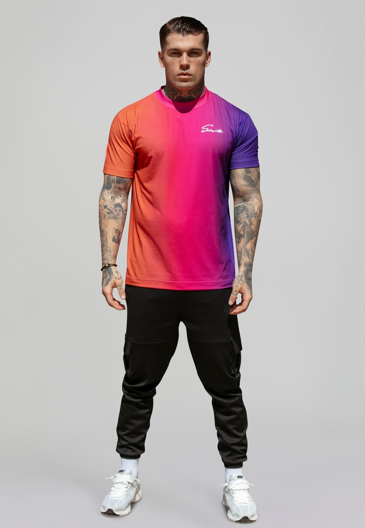 Maglietta Script Fade in rosa, viola Magliette SikSilk   