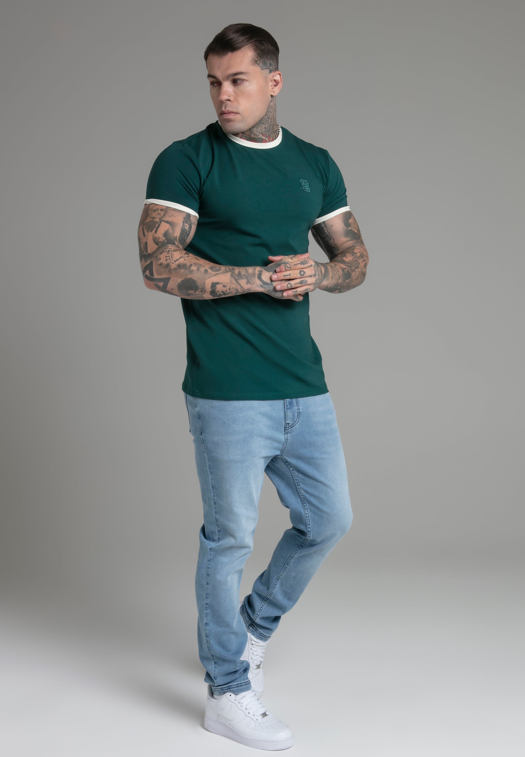 Maglietta Ringer in verde Magliette SikSilk   