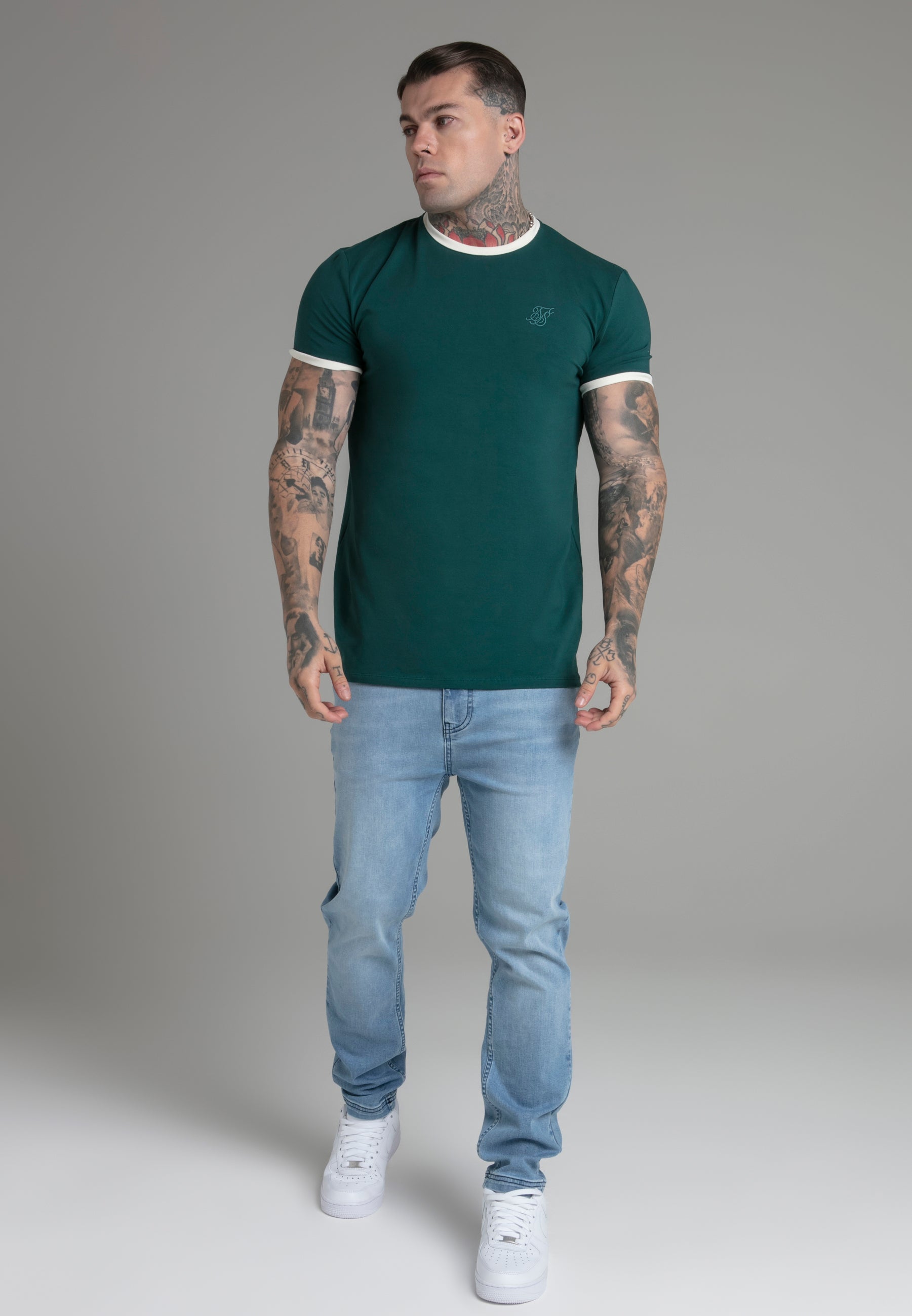 Maglietta Ringer in verde Magliette SikSilk   