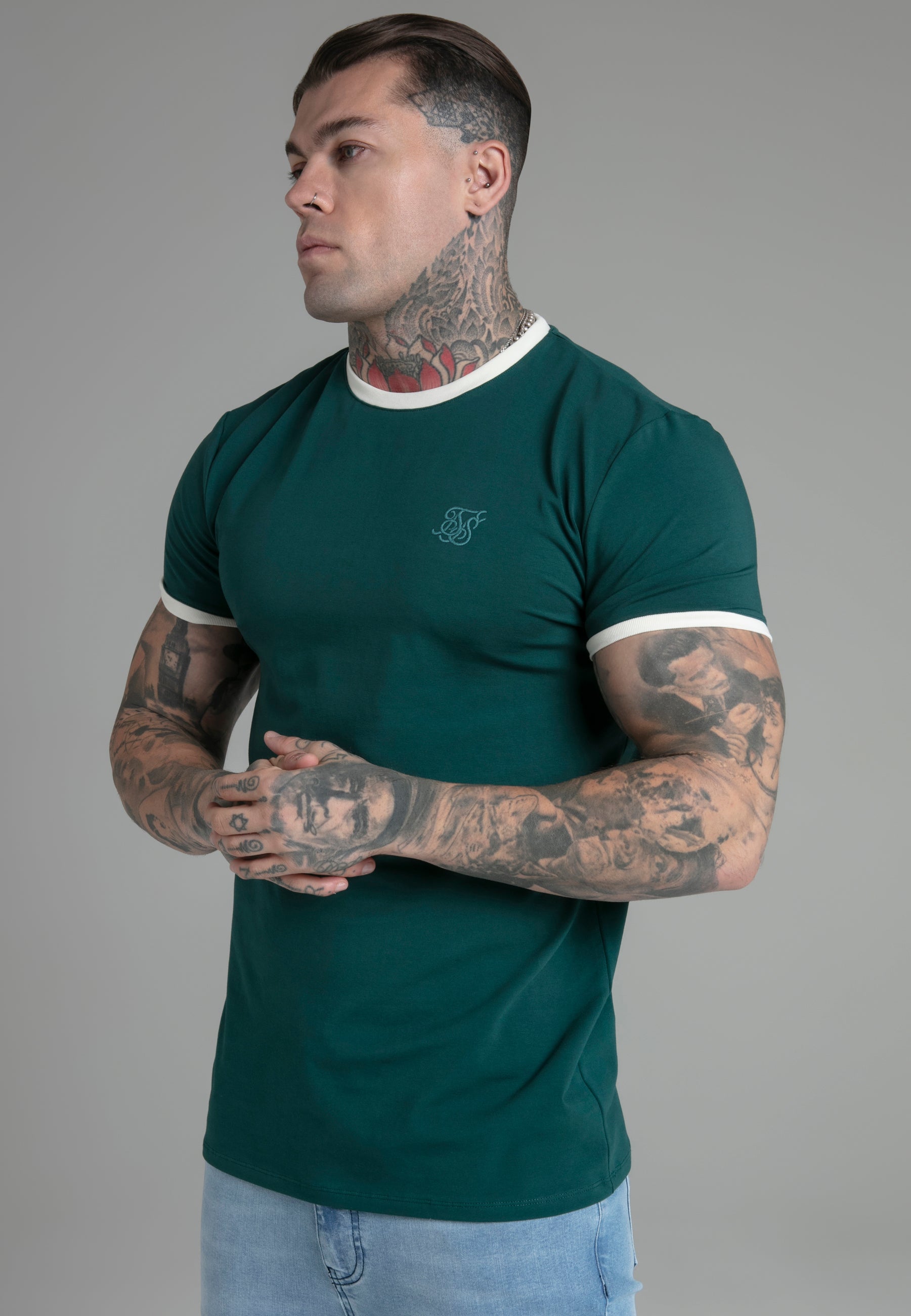 Maglietta Ringer in verde Magliette SikSilk   