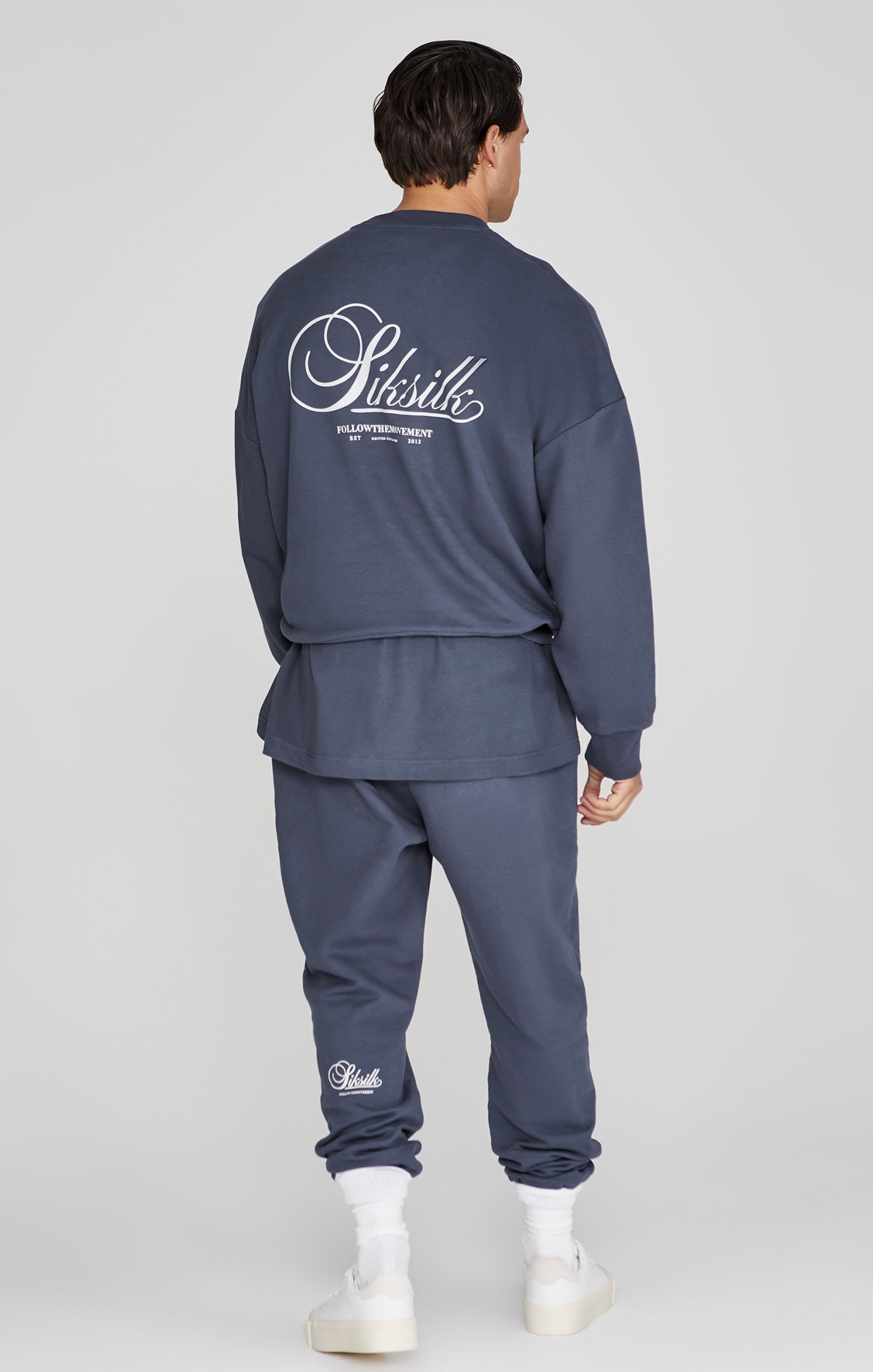 Maglione grafico in felpa blu navy SikSilk   