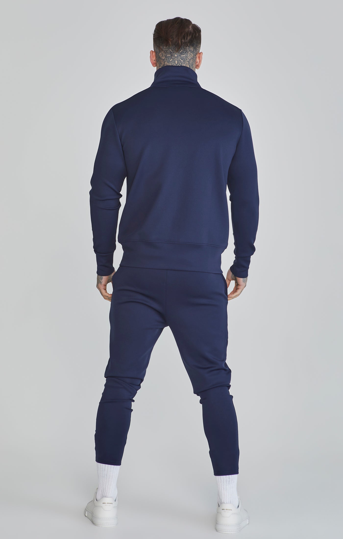 Essentials Poly Track Top in Navy Giacche da ginnastica SikSilk   