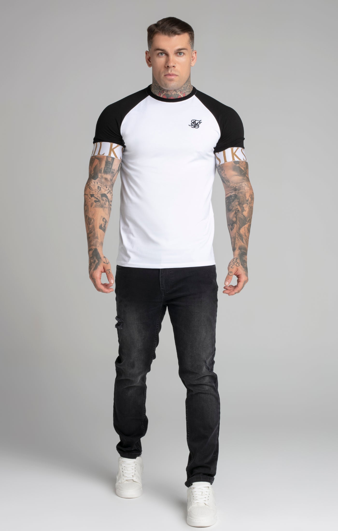 Maglietta Tech in bianco-nero Magliette SikSilk   