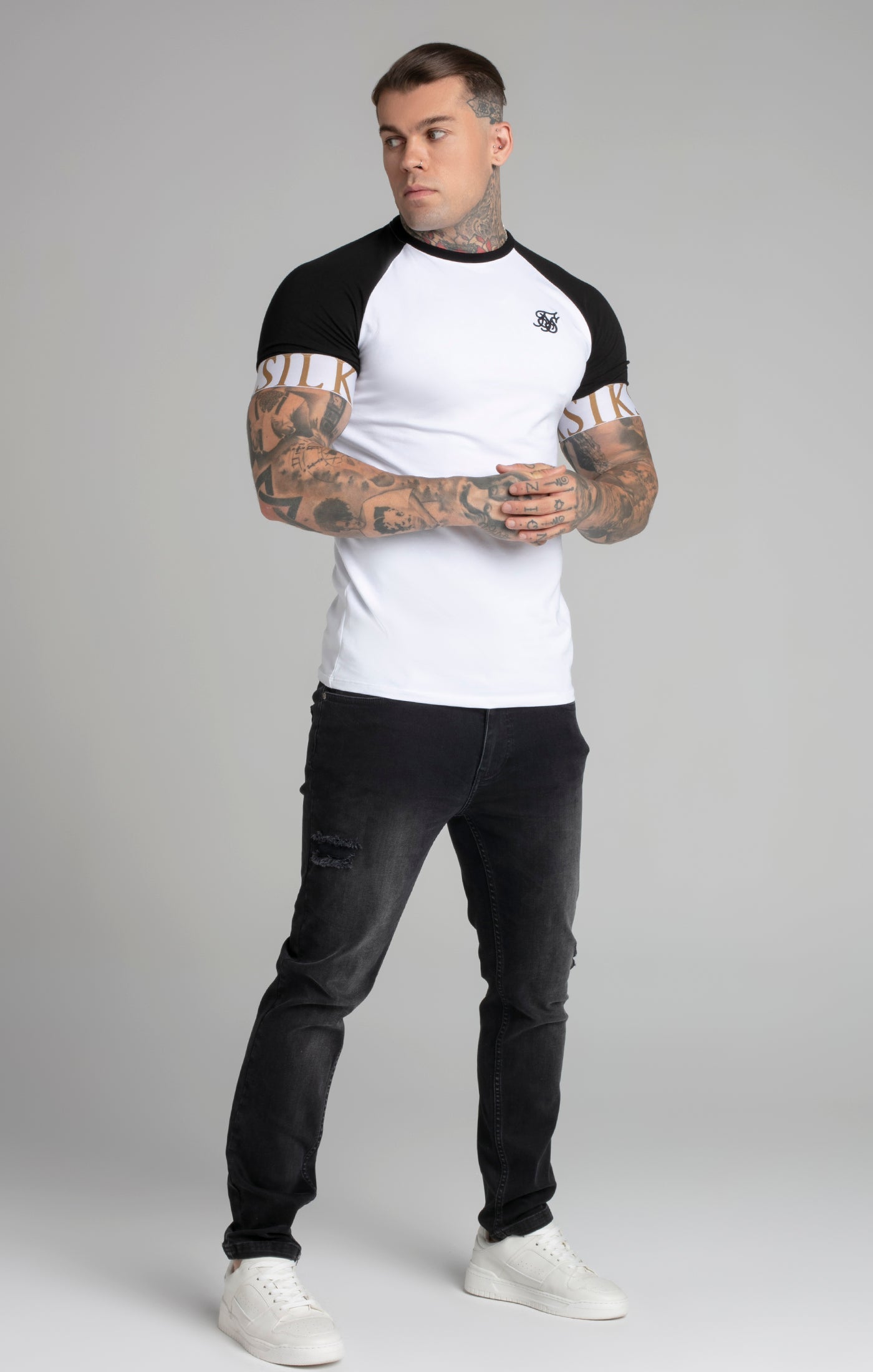 Maglietta Tech in bianco-nero Magliette SikSilk   