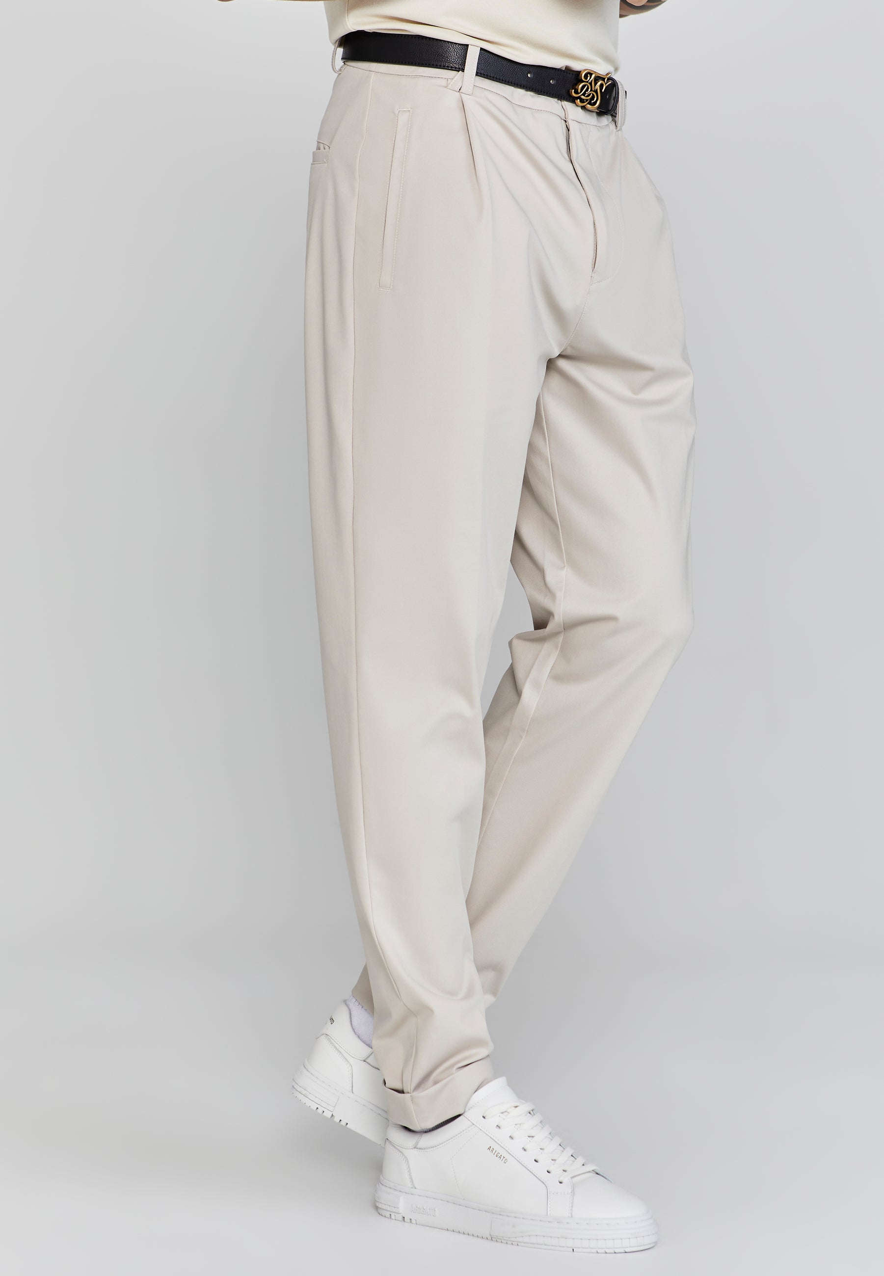 Pantaloni chino eleganti in beige SikSilk   