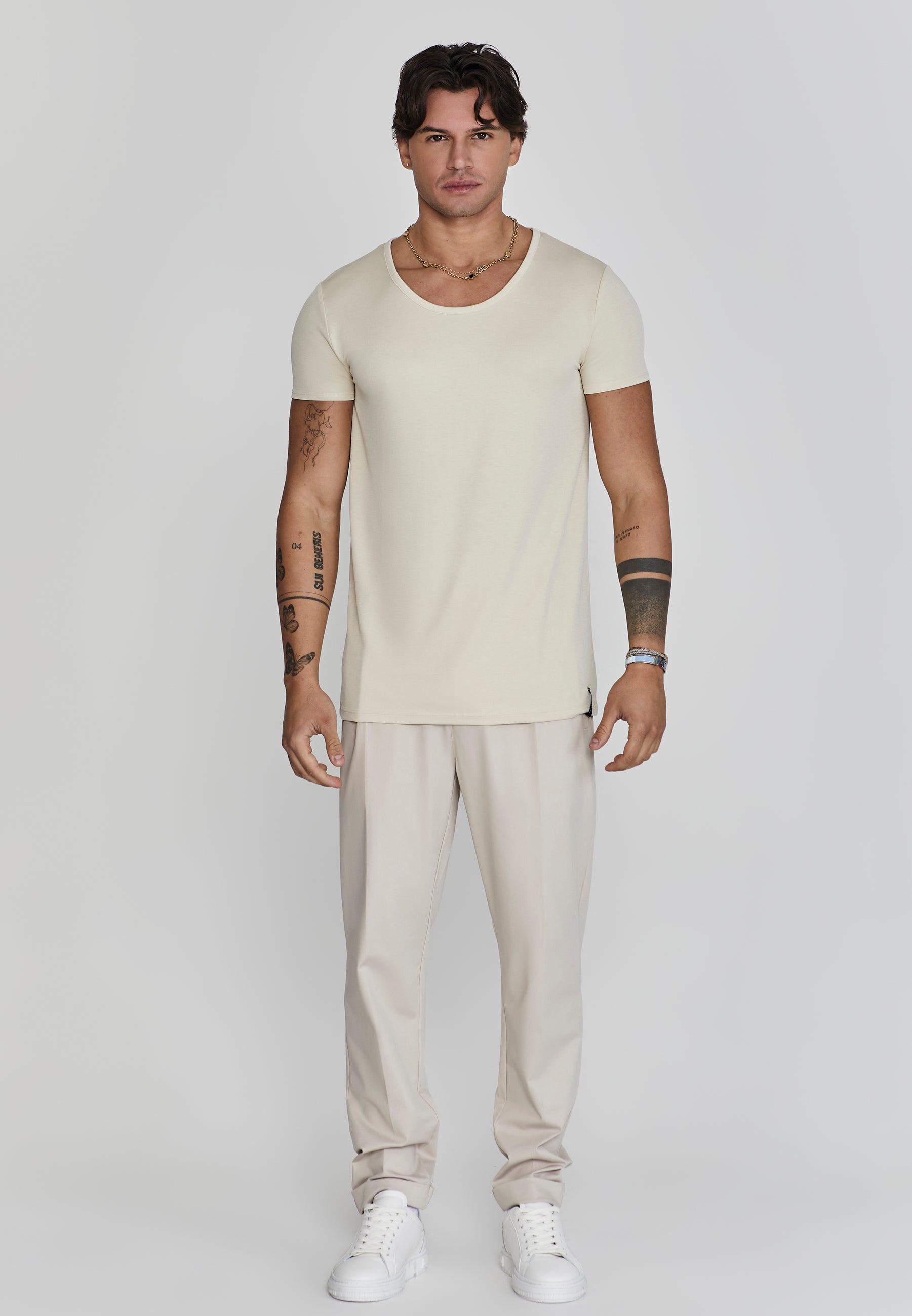 Pantaloni chino eleganti in beige SikSilk   