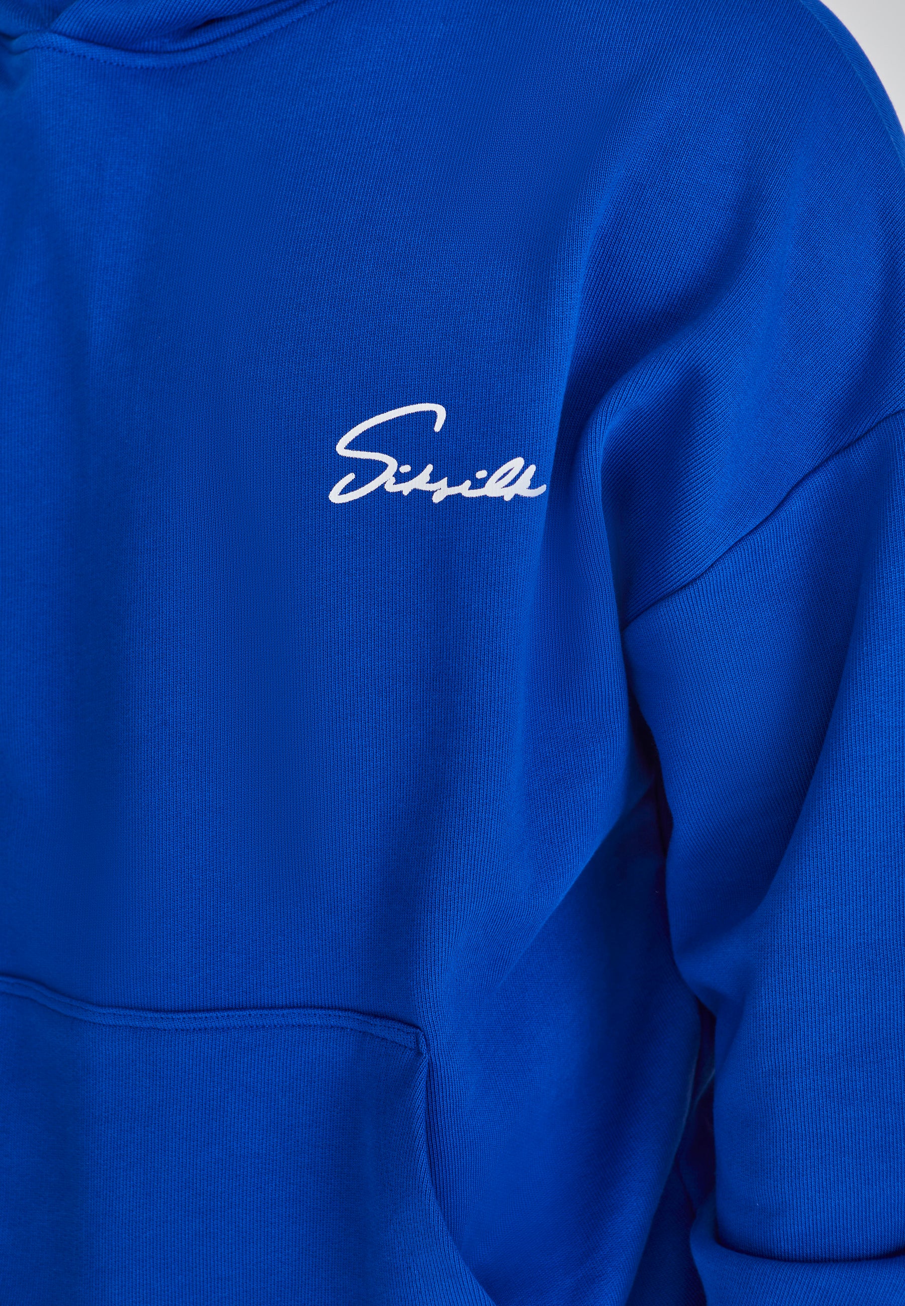 Felpa con cappuccio Script in blu SikSilk   