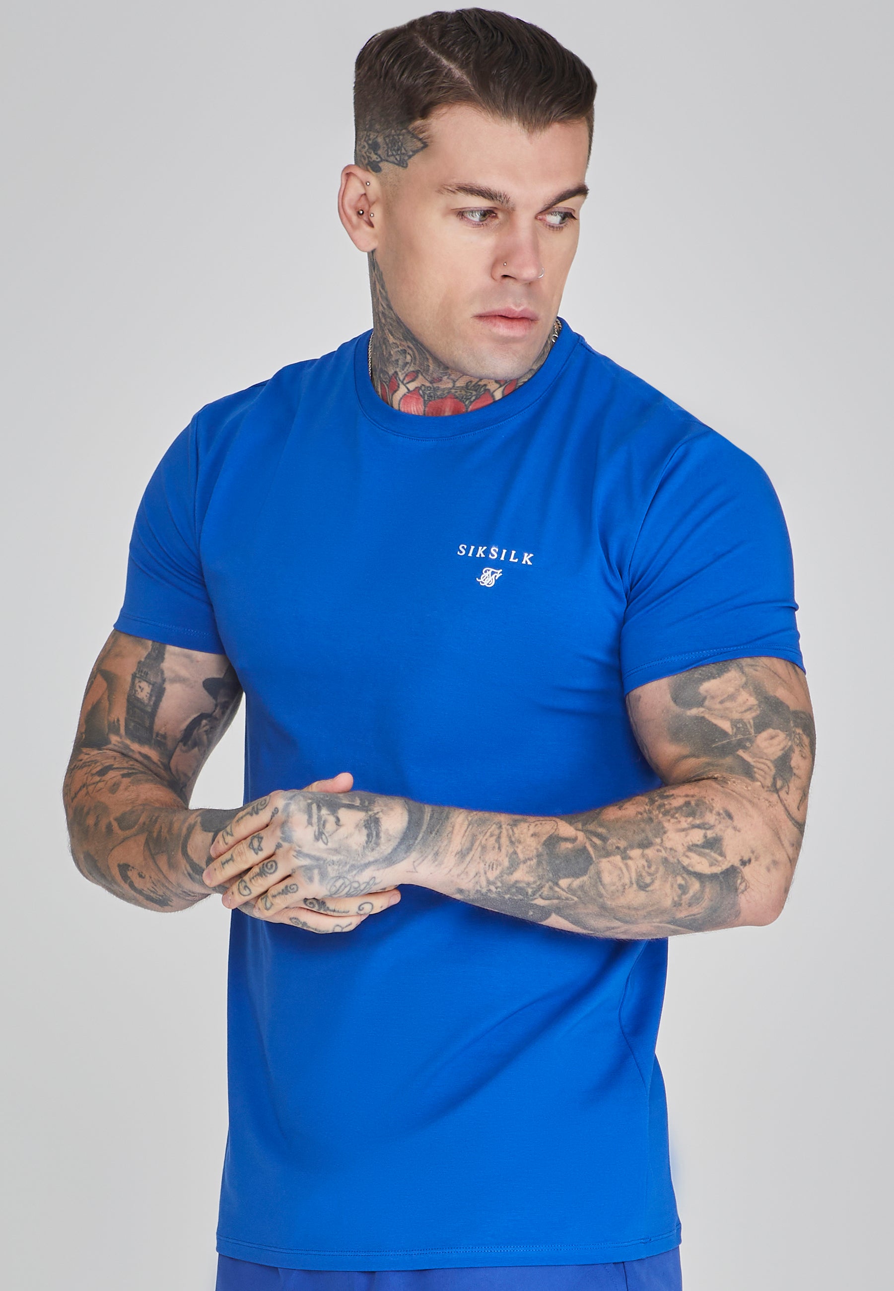 Maglietta Muscle Fit in blu Magliette SikSilk   