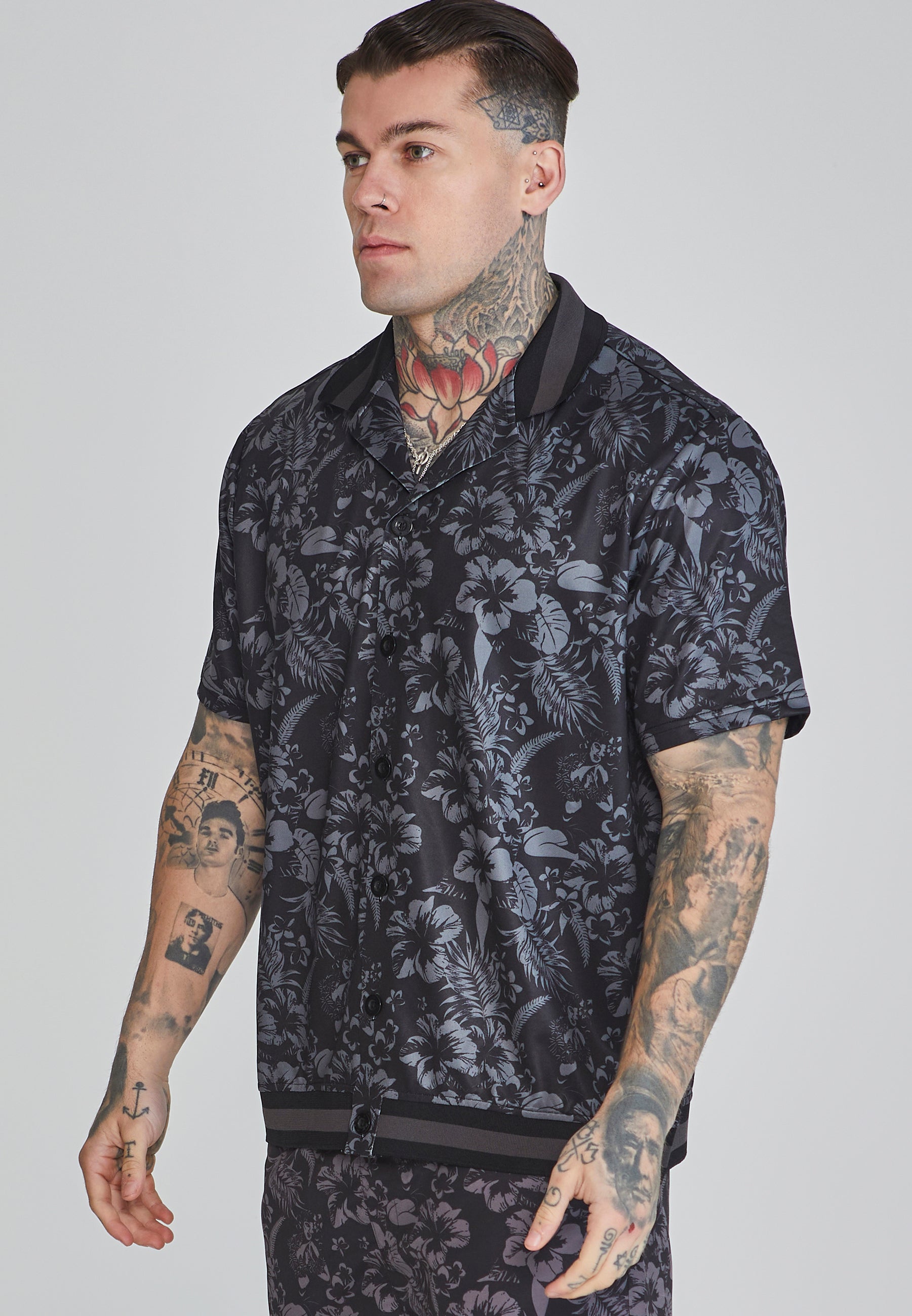 Camicia da bowling in nero Camicie SikSilk   