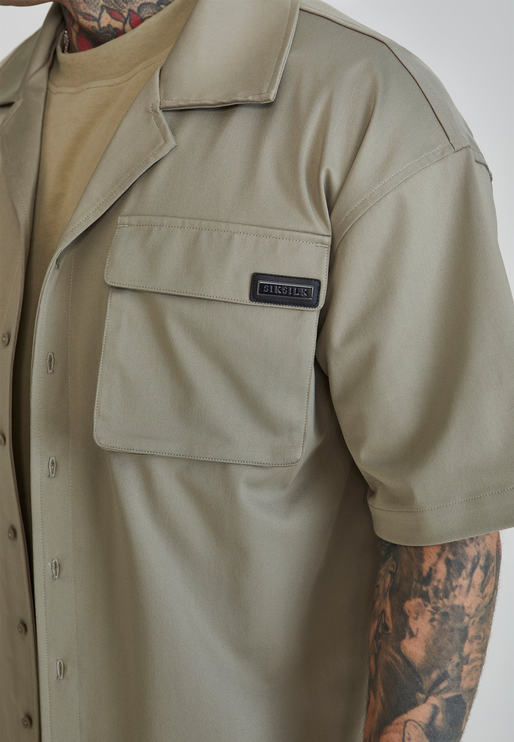 Camicia Utility Flight in Khaki Camicie SikSilk   