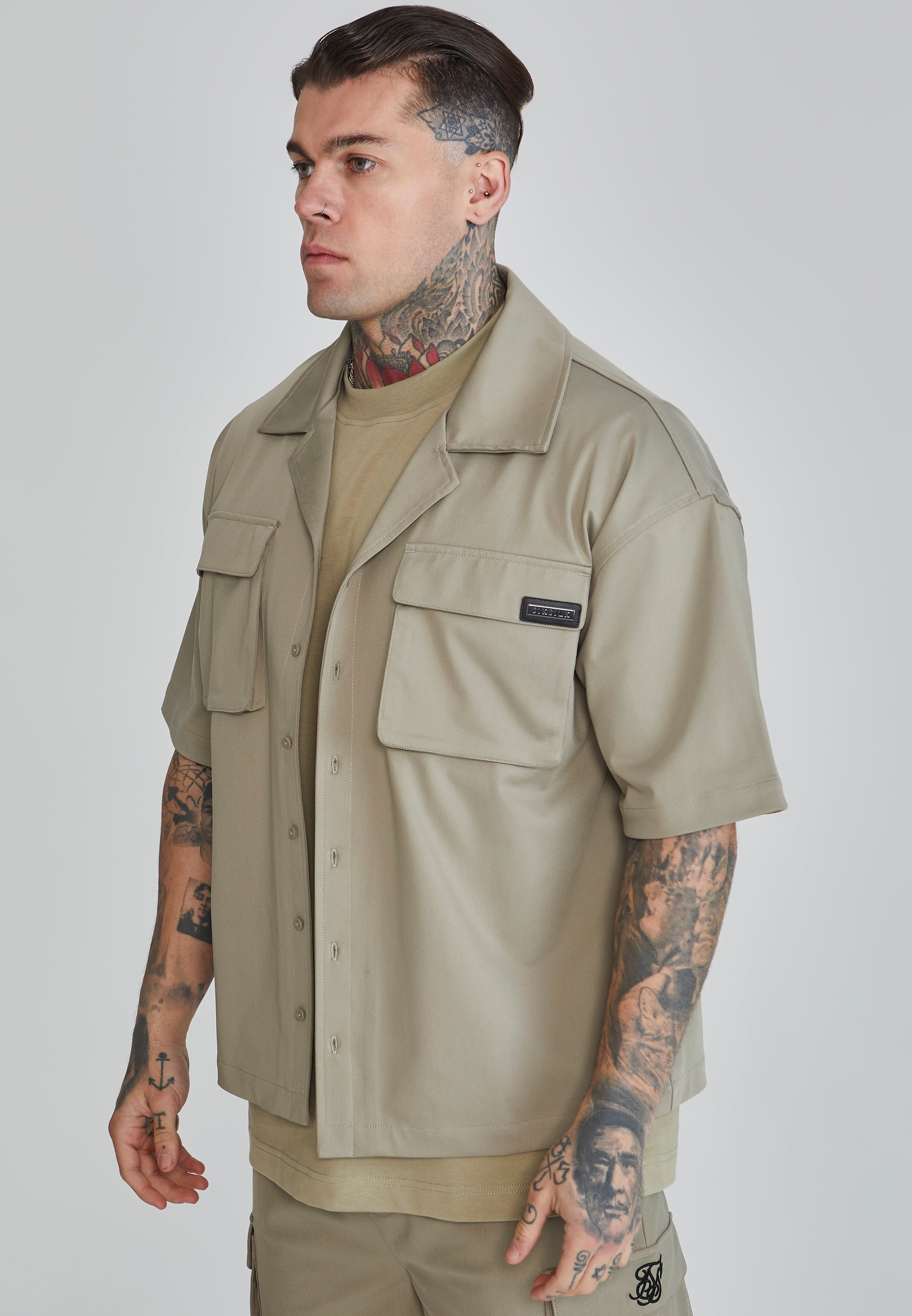 Camicia Utility Flight in Khaki Camicie SikSilk   