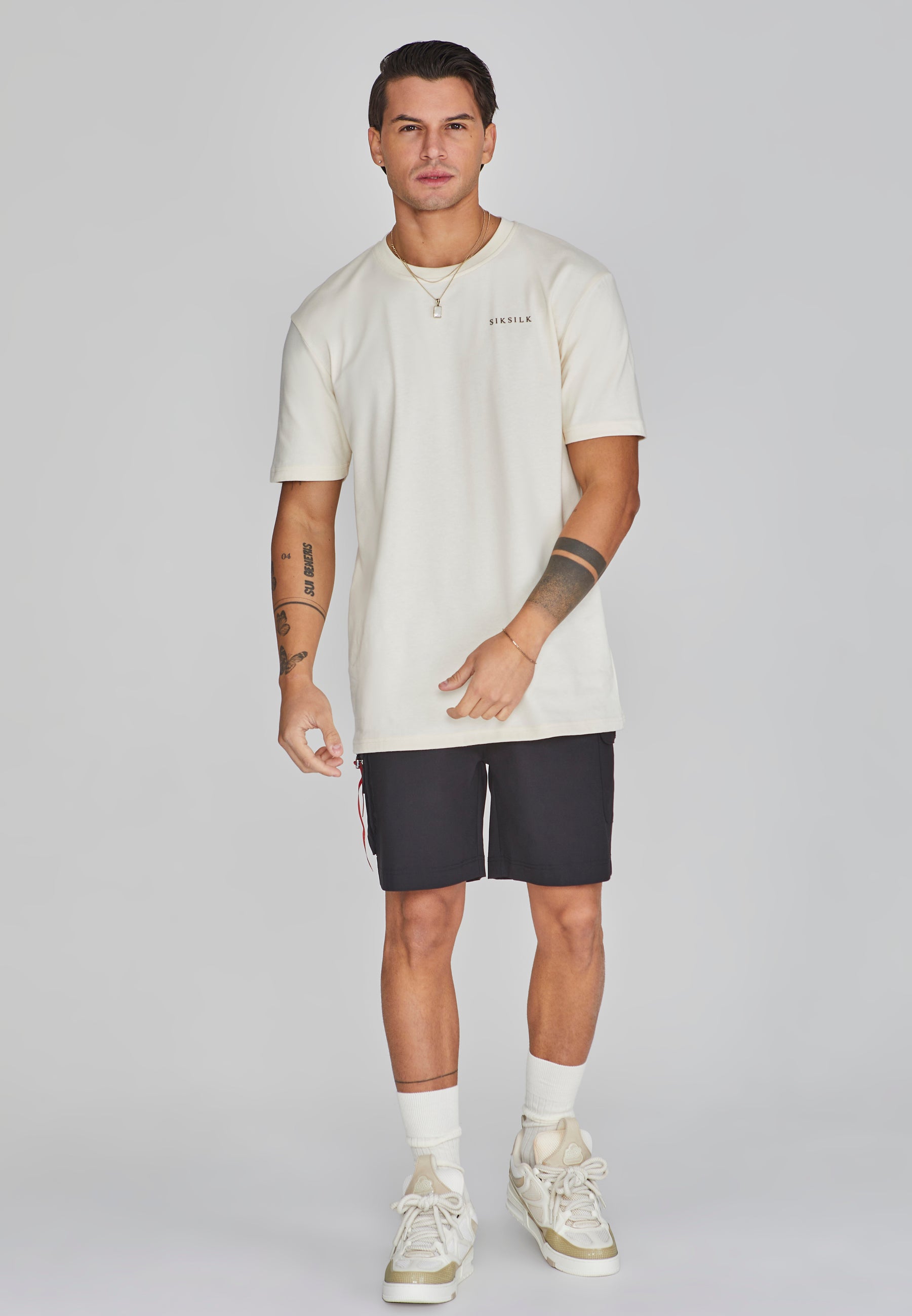 Maglietta grafica in ecru T-shirt SikSilk   