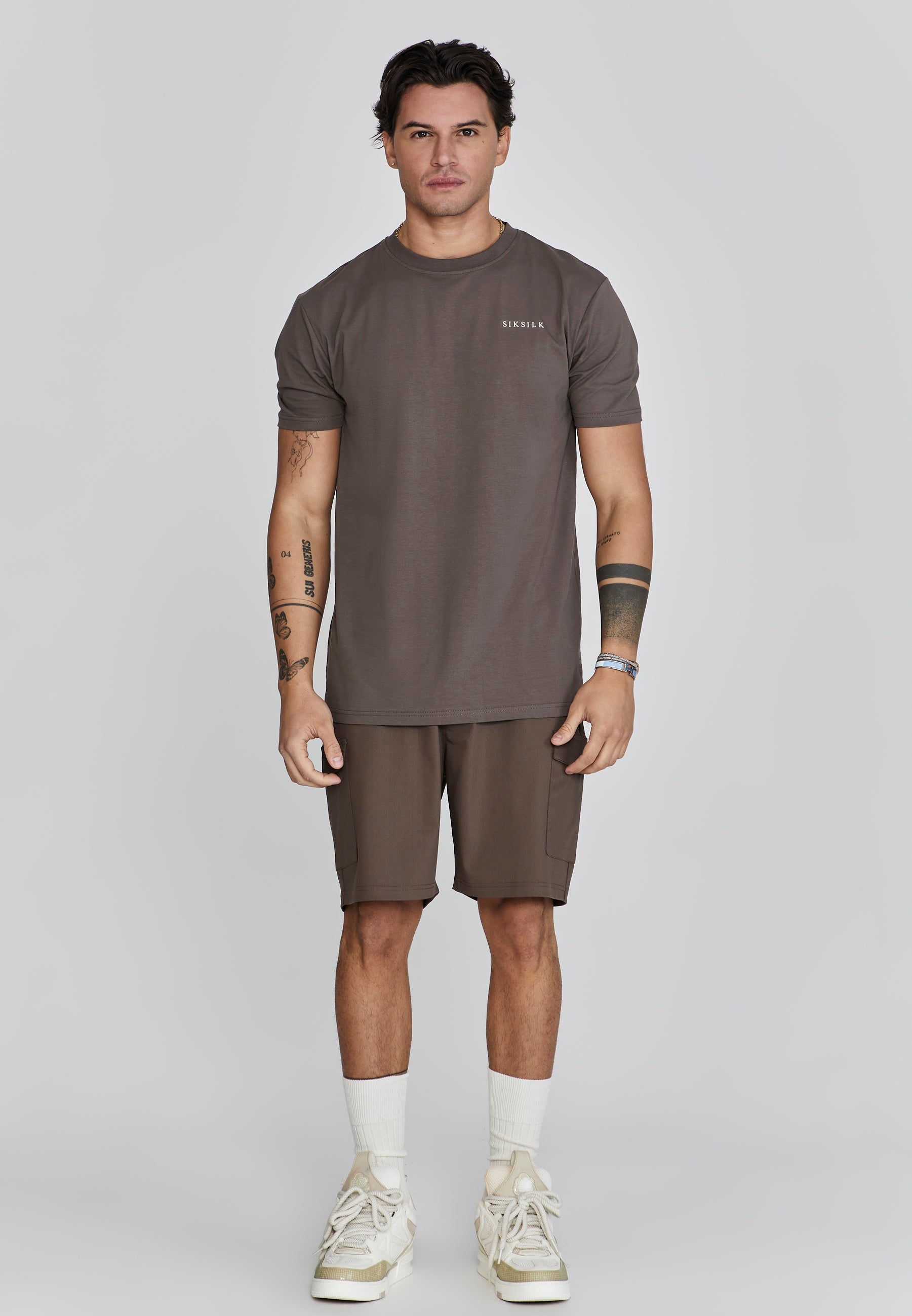 Pantaloncini Cargo in marrone SikSilk   