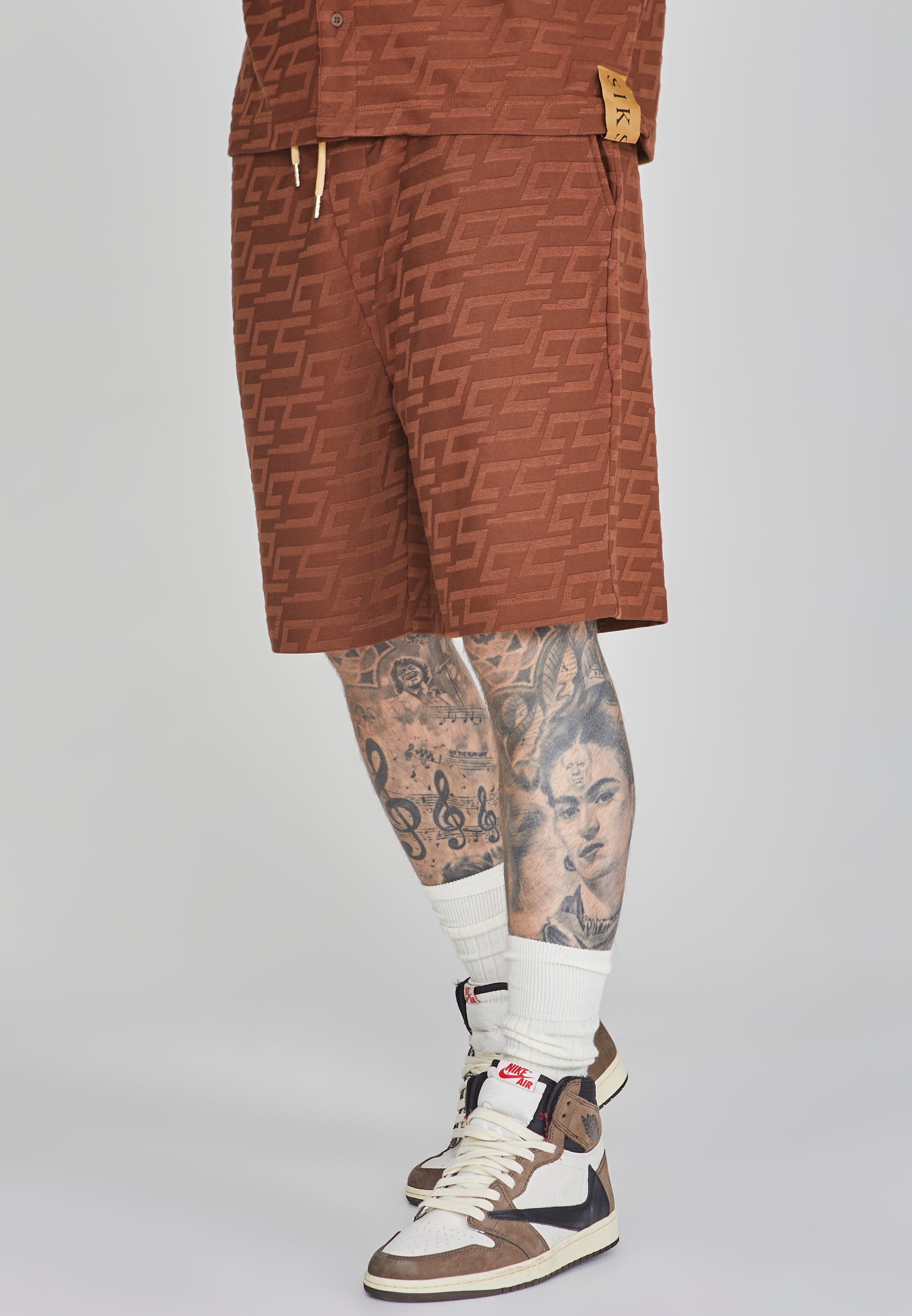 Pantaloncini in spugna in marrone SikSilk   