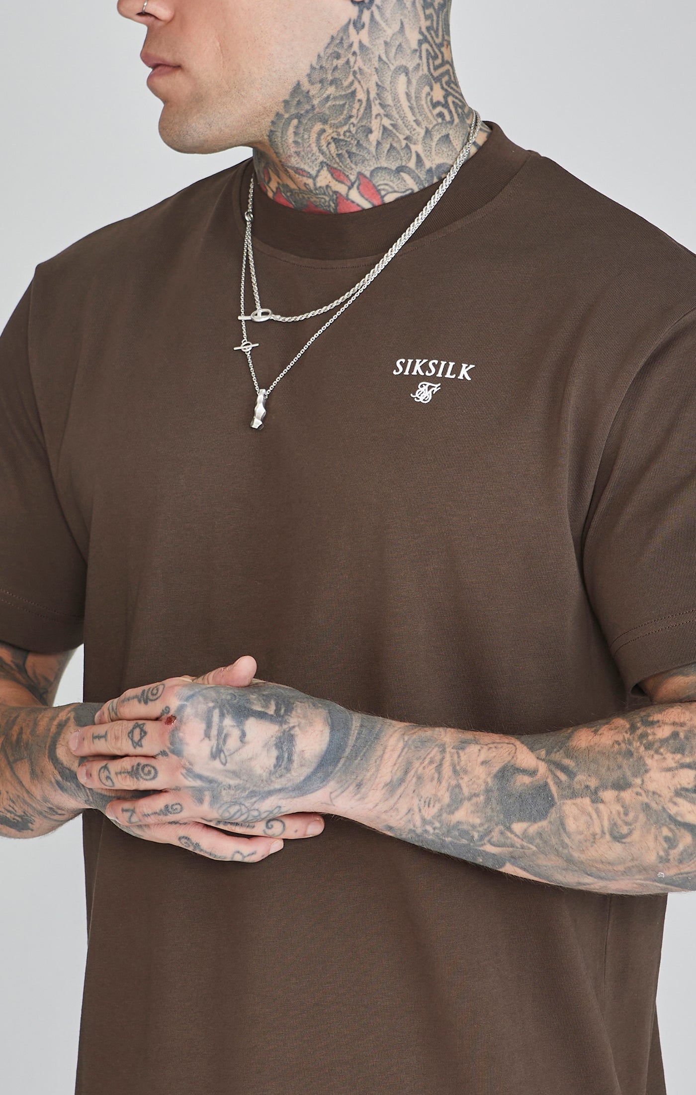 Maglietta grafica in marrone Magliette SikSilk   