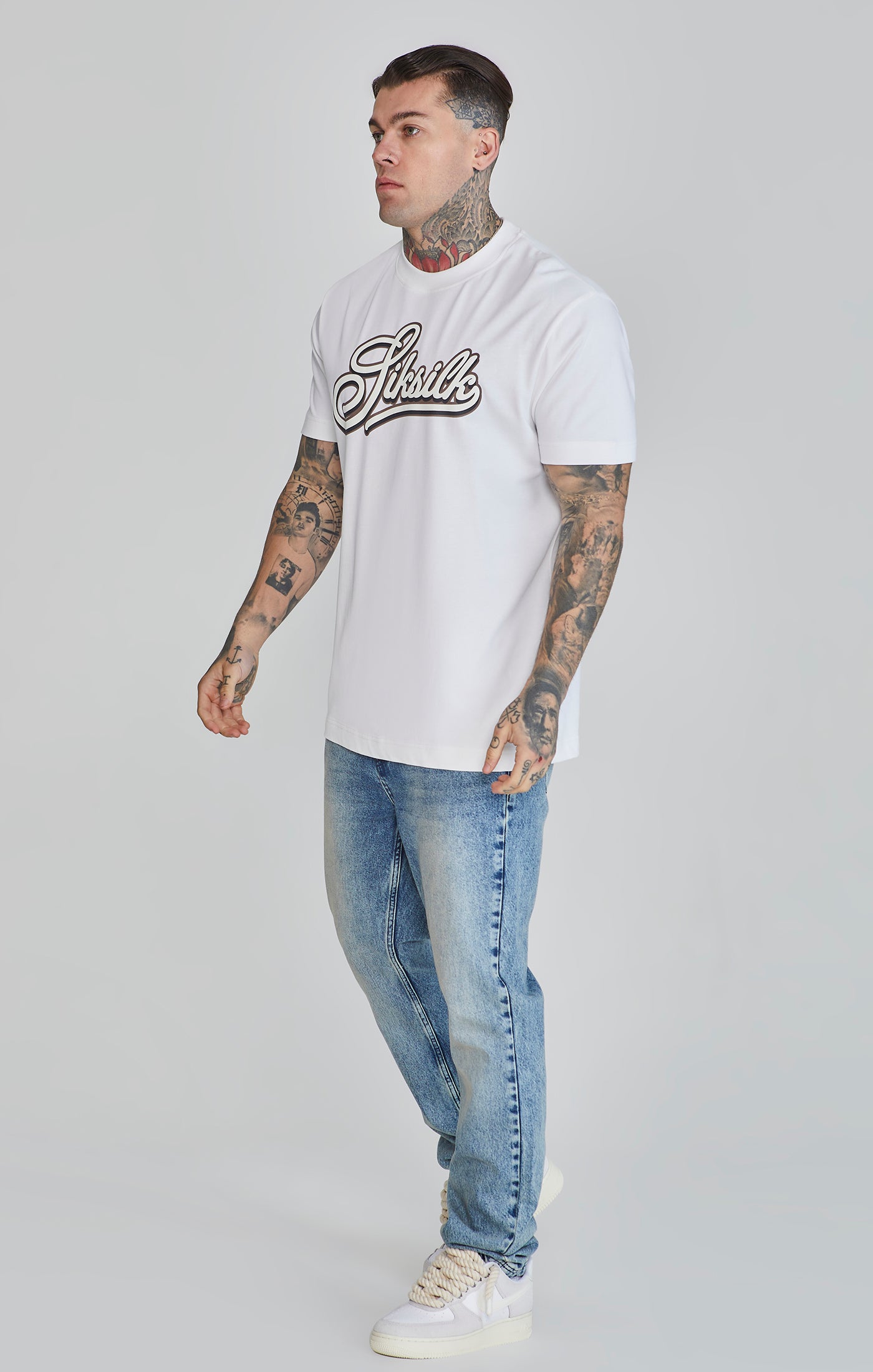 Maglietta Logo in Bianco Magliette SikSilk   