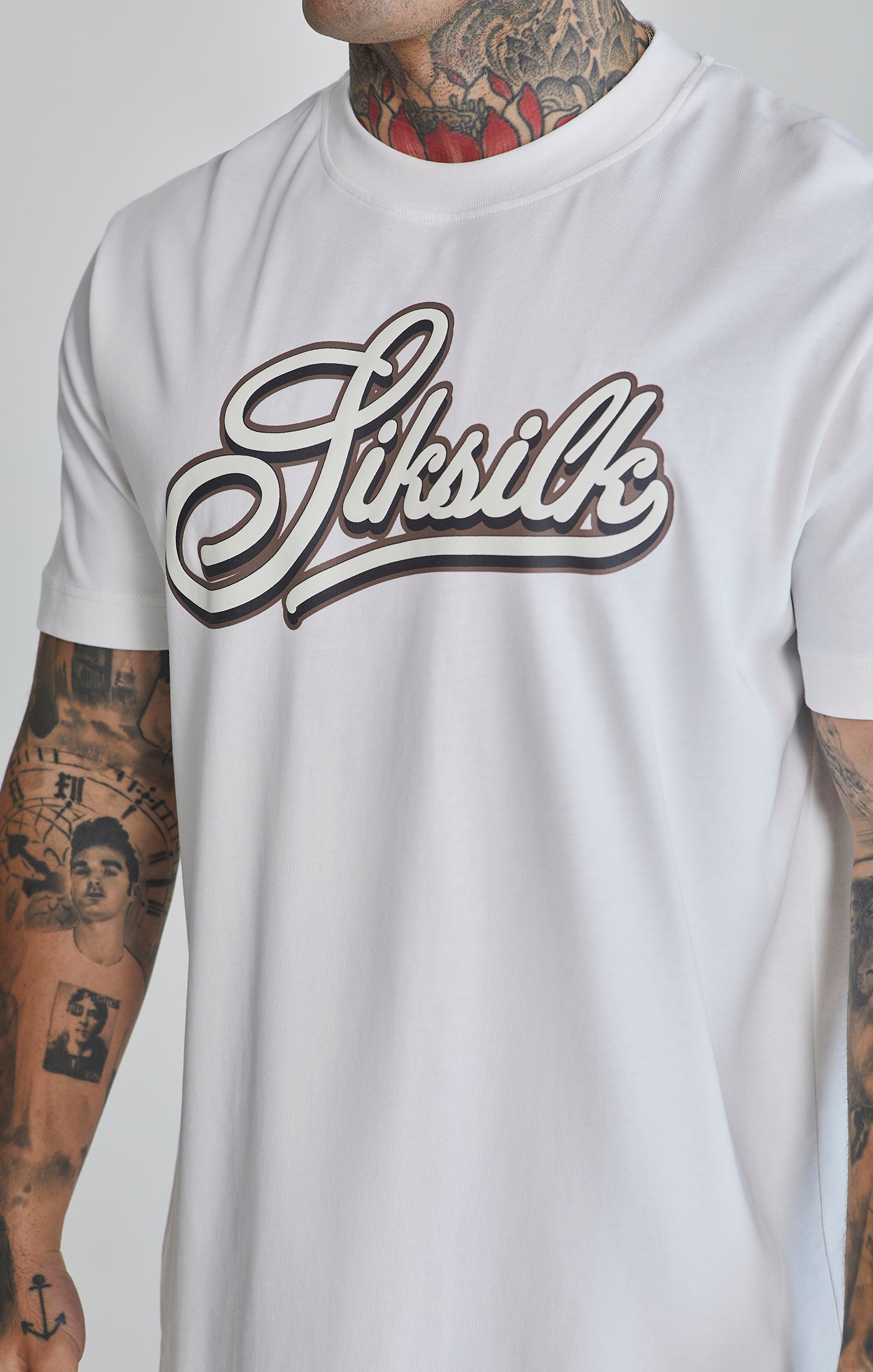 Maglietta Logo in Bianco Magliette SikSilk   