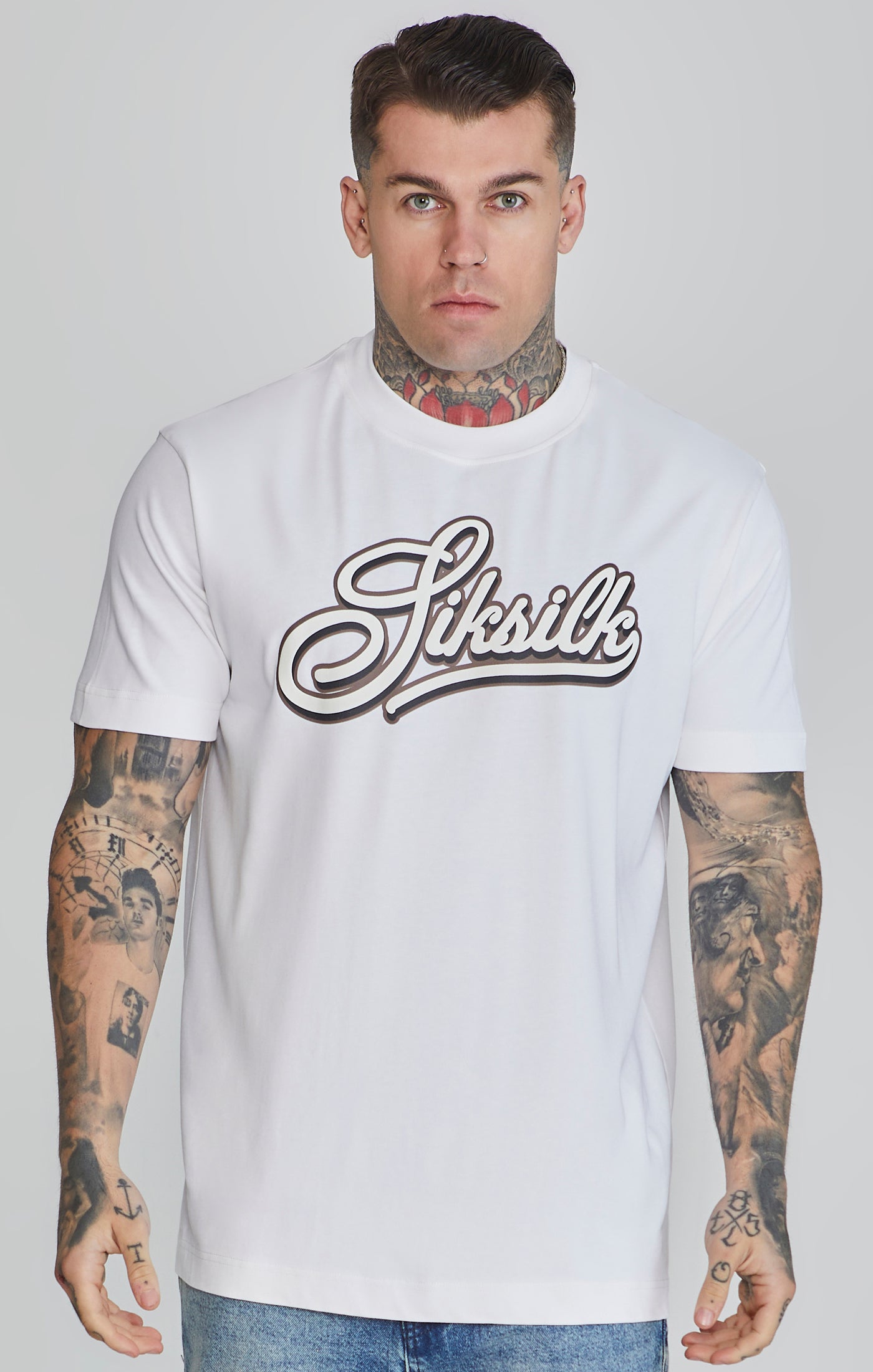 Maglietta Logo in Bianco Magliette SikSilk   