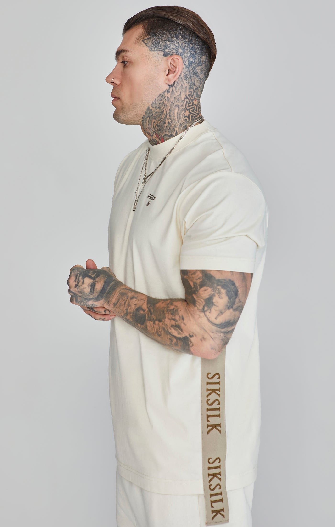 Maglietta oversize in ecru T-shirt SikSilk   