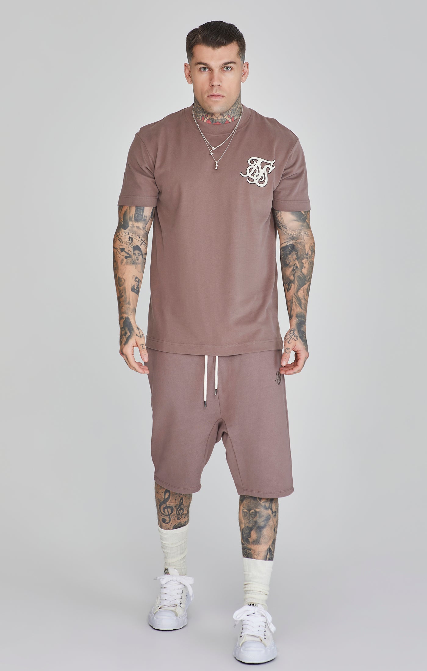 Maglietta con logo in marrone Magliette SikSilk   