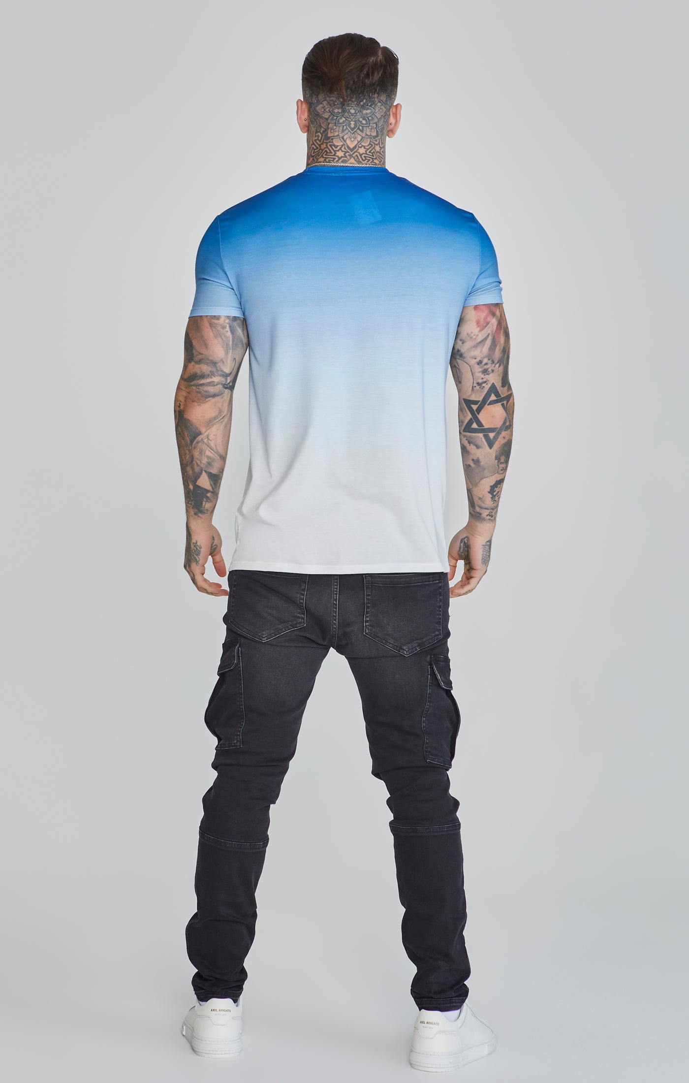 Maglietta Fade in blu/bianco Magliette SikSilk   