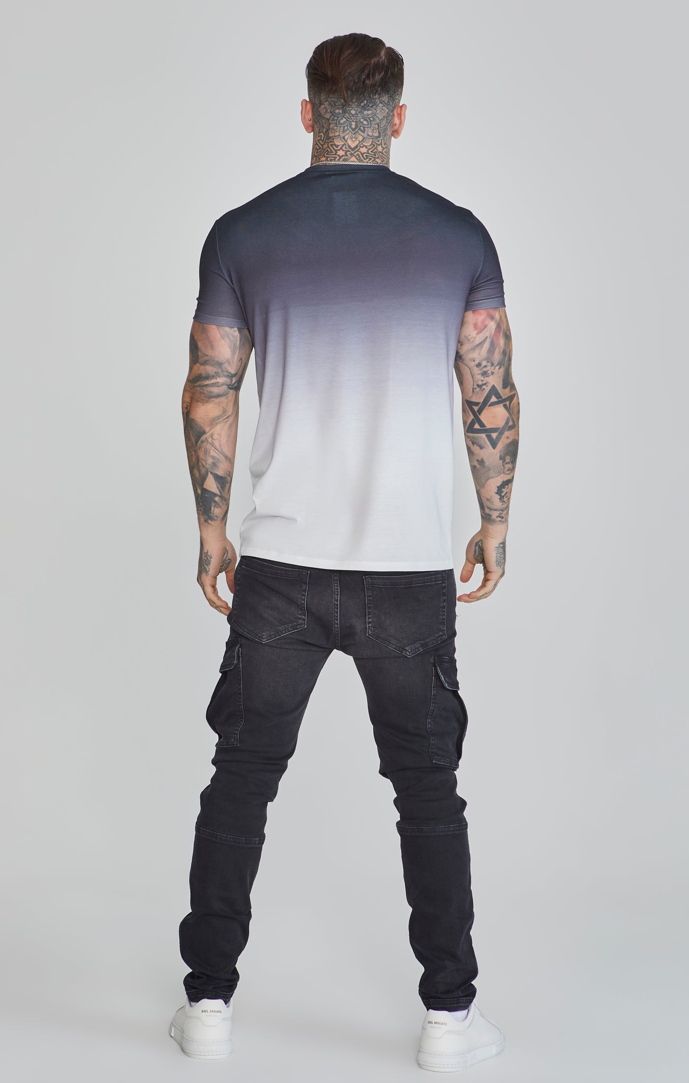 Maglietta Fade in Nero/Bianco Magliette SikSilk   