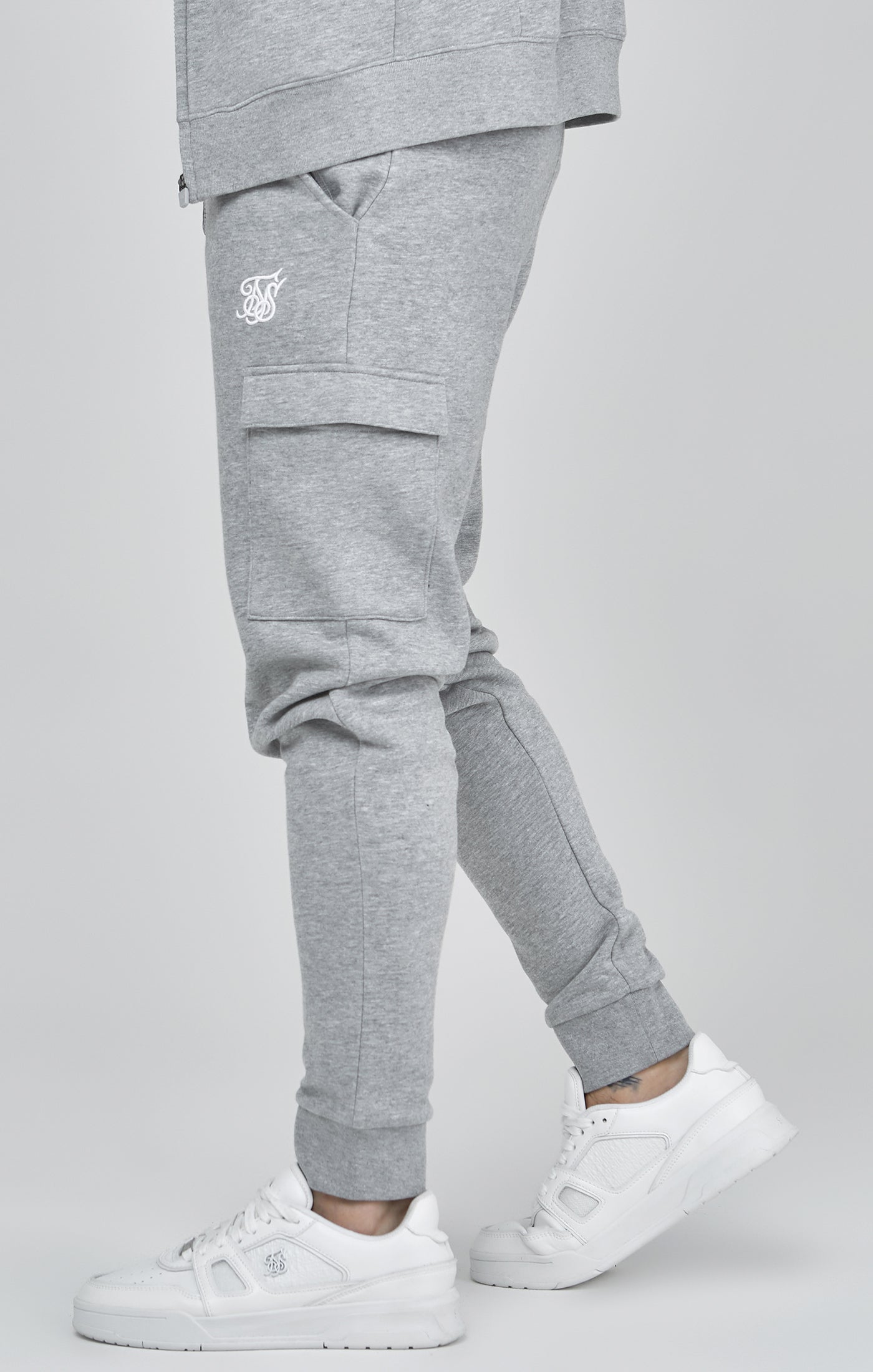 Joggers Cargo Essentials in Grigio Marl Pantaloni SikSilk   