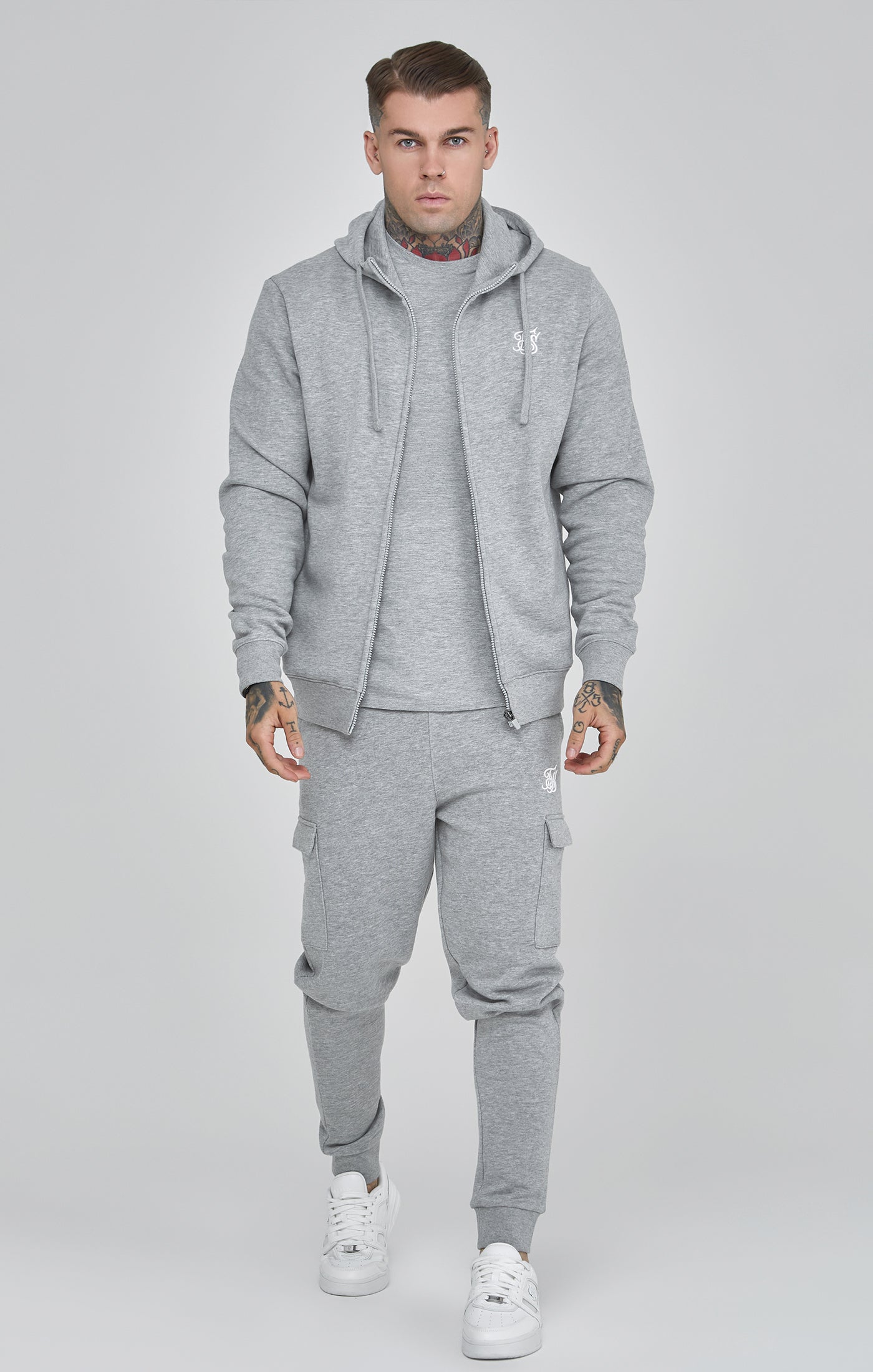 Joggers Cargo Essentials in Grigio Marl Pantaloni SikSilk   