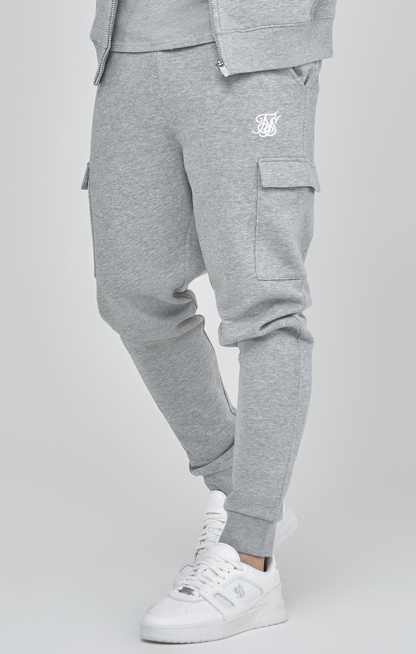 Joggers Cargo Essentials in Grigio Marl Pantaloni SikSilk   