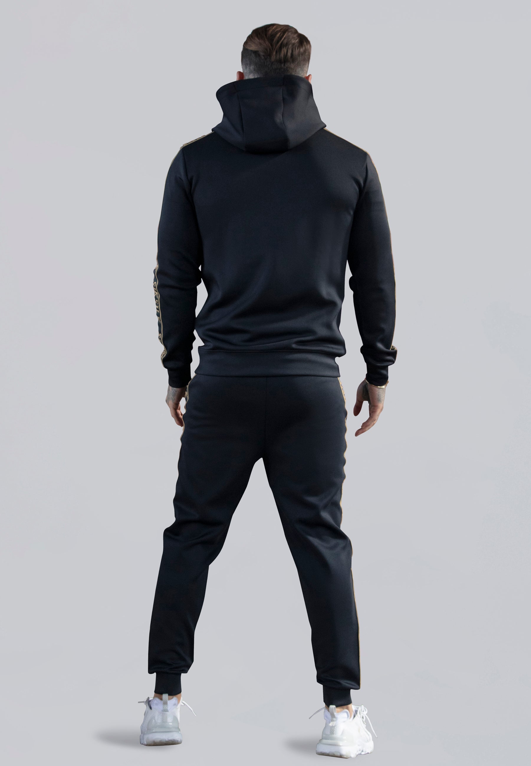 Joggers muscolosi in nero Pantaloni SikSilk   