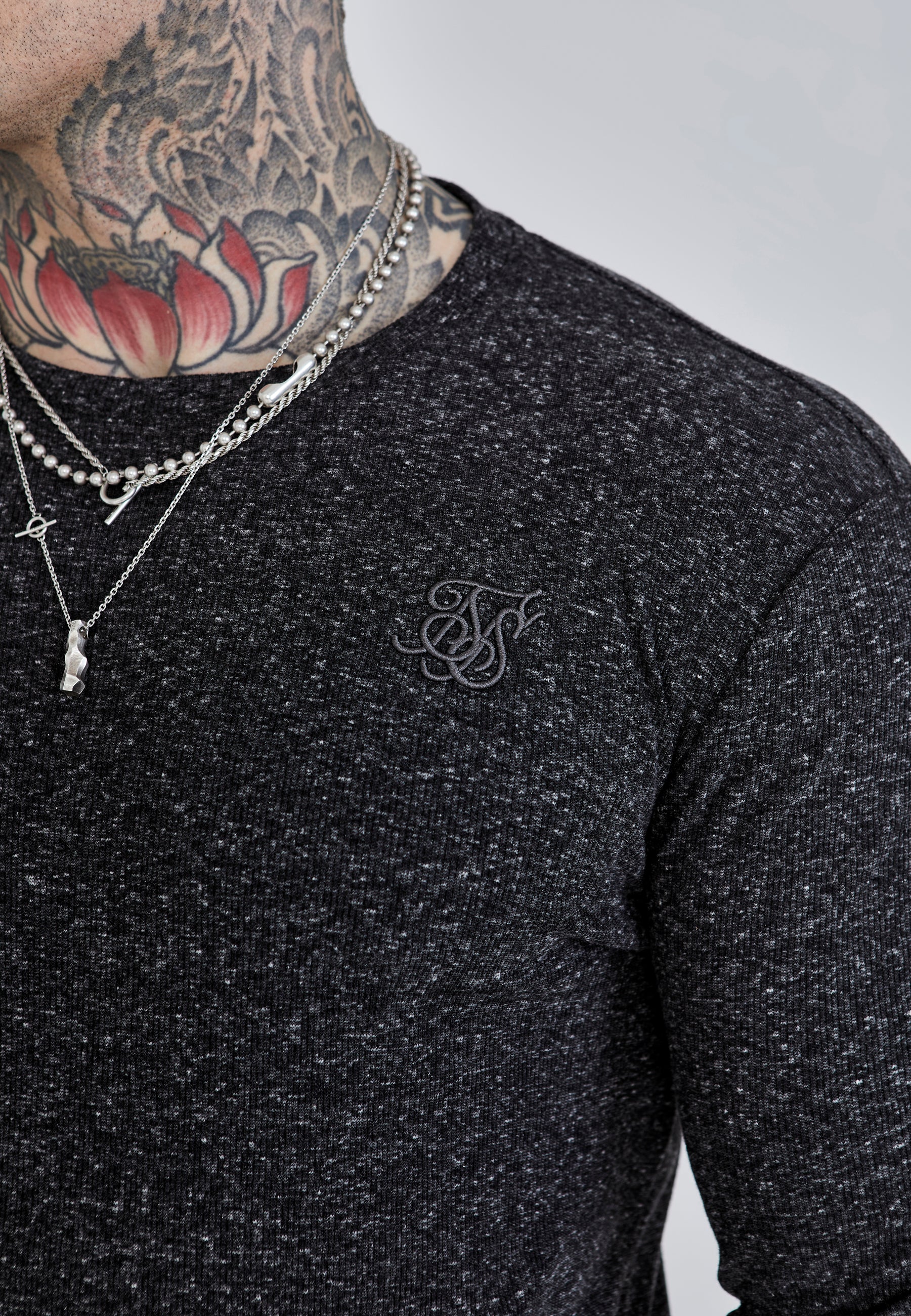 Maglietta a maniche lunghe in nero Magliette SikSilk   