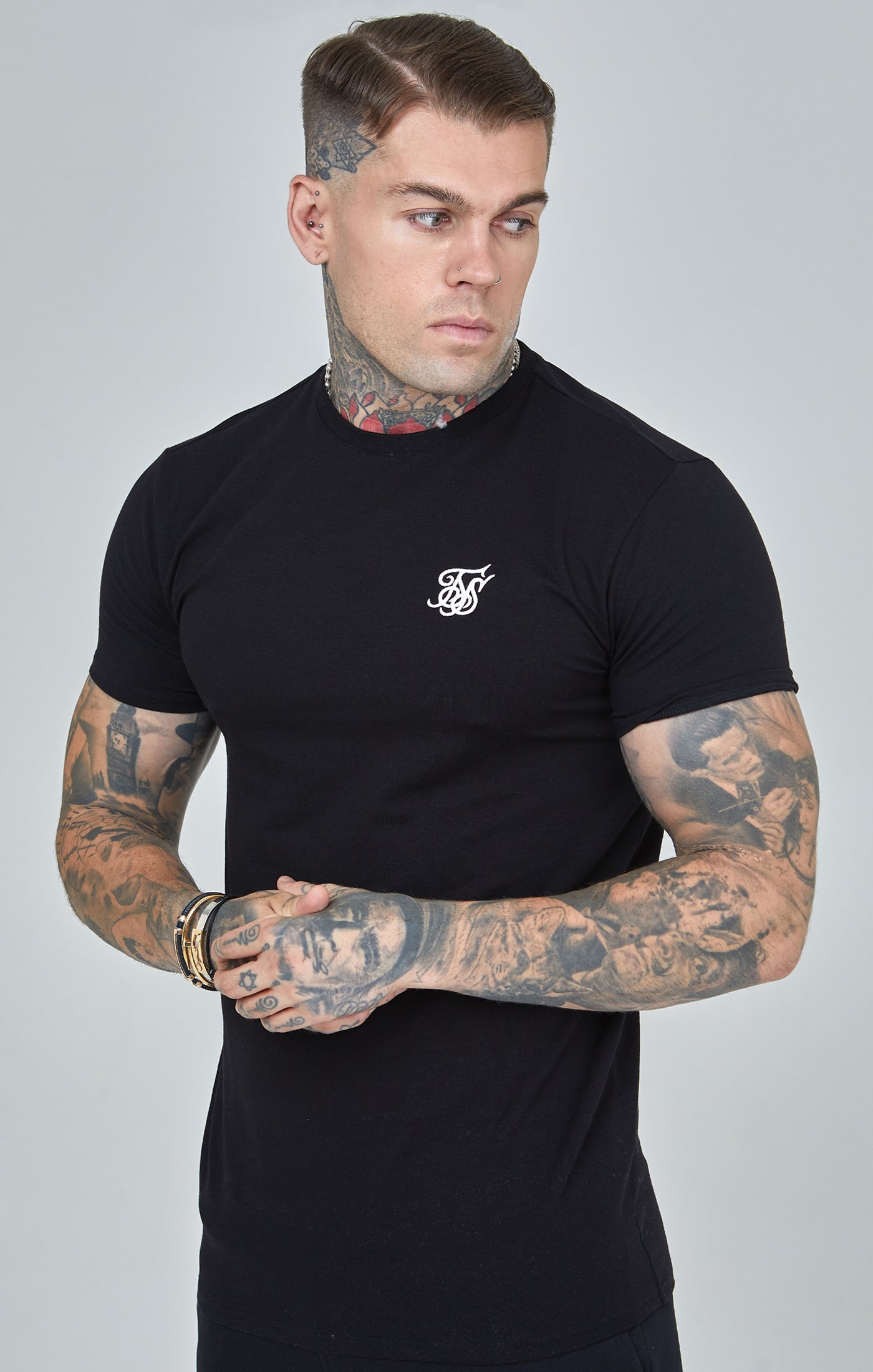 Maglietta Essentials in Nero Magliette SikSilk   