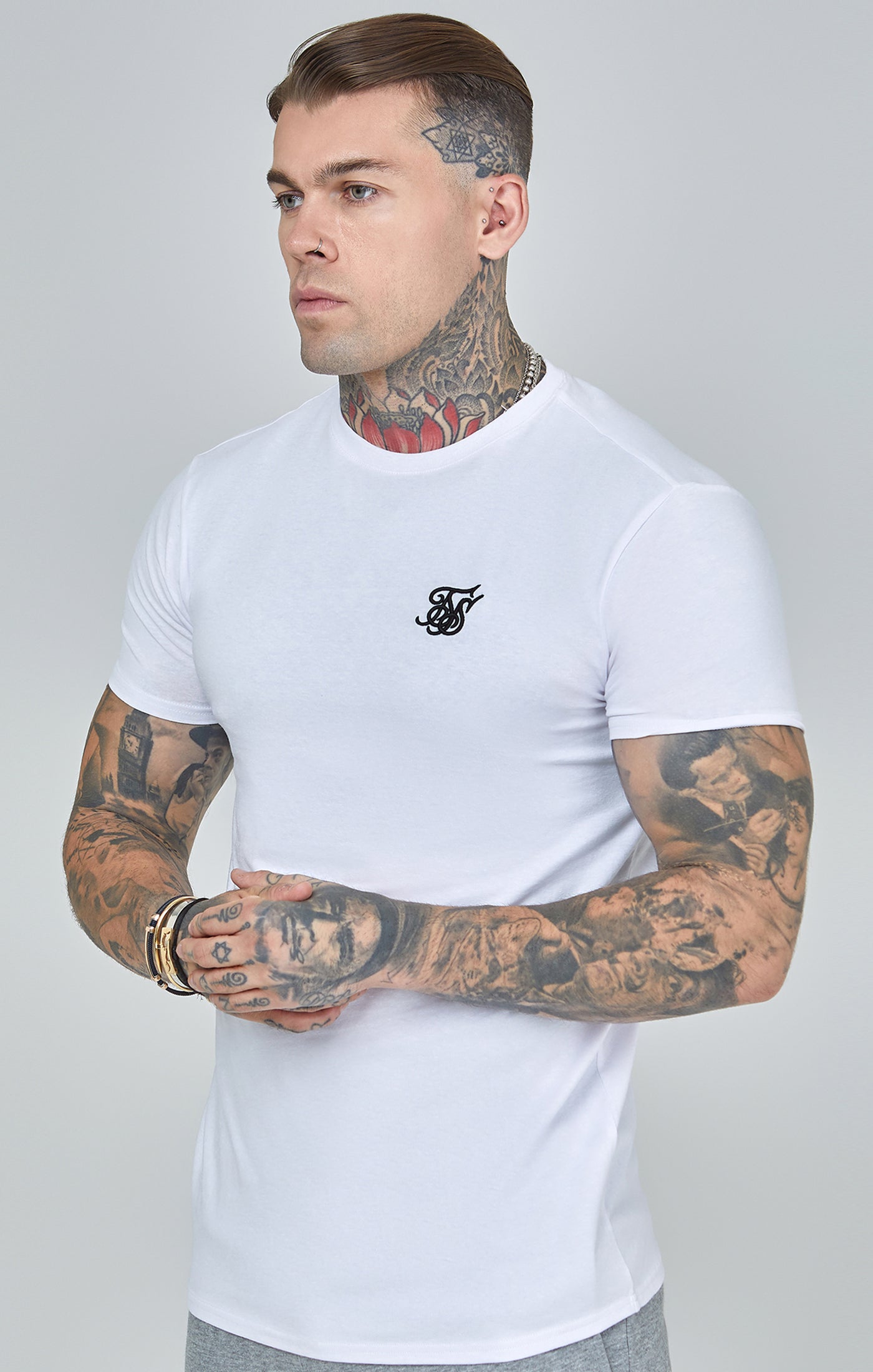 Maglietta Essentials in Bianco Magliette SikSilk   