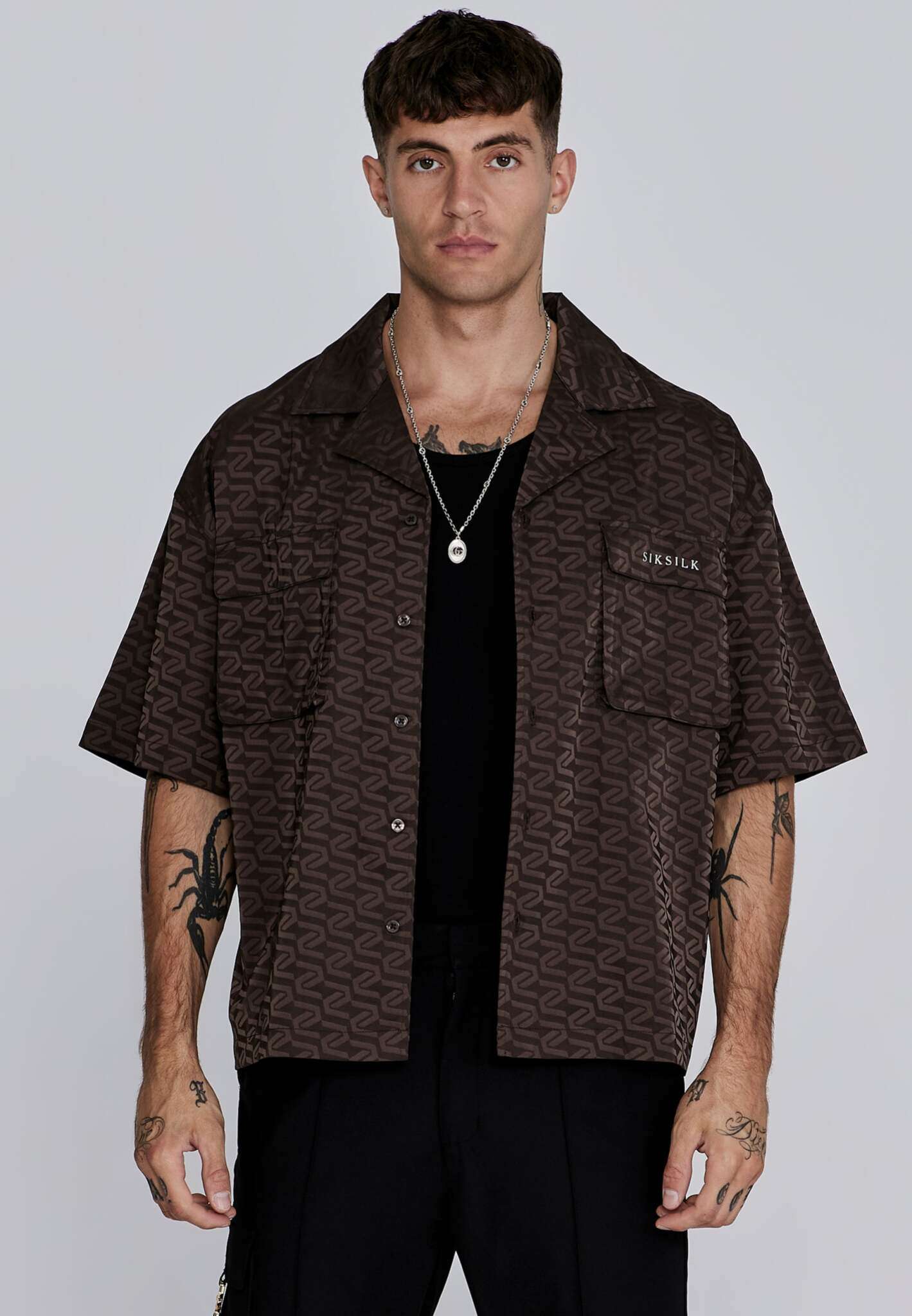 Camicia Utility in marrone Camicie SikSilk