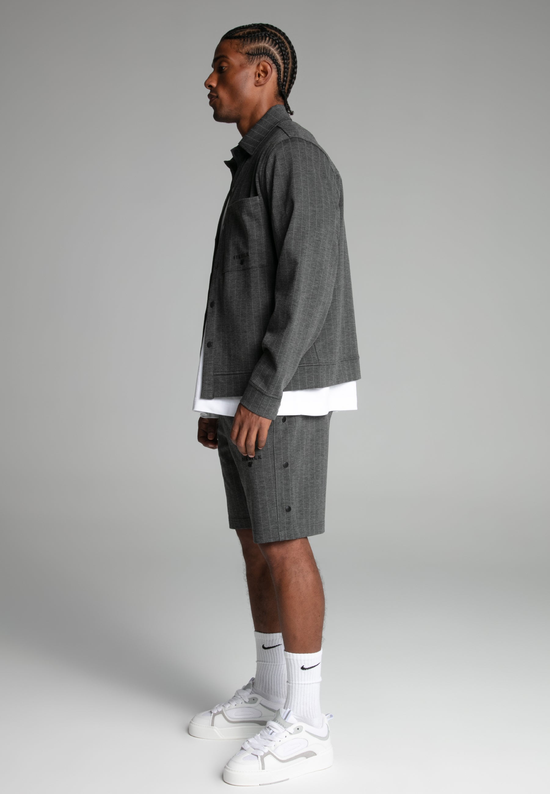 Giacca gessata in grigio Giacche SikSilk