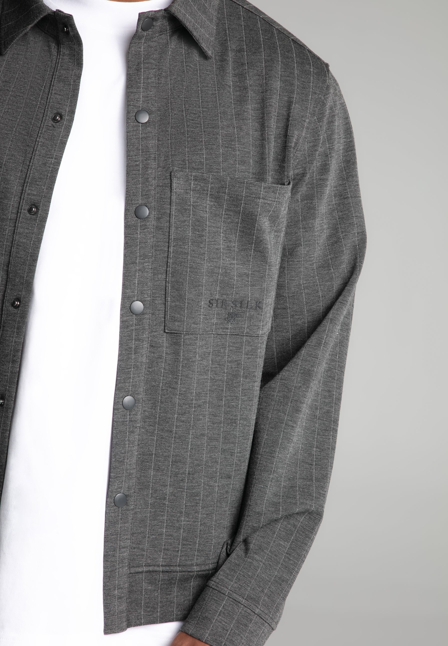 Giacca gessata in grigio Giacche SikSilk