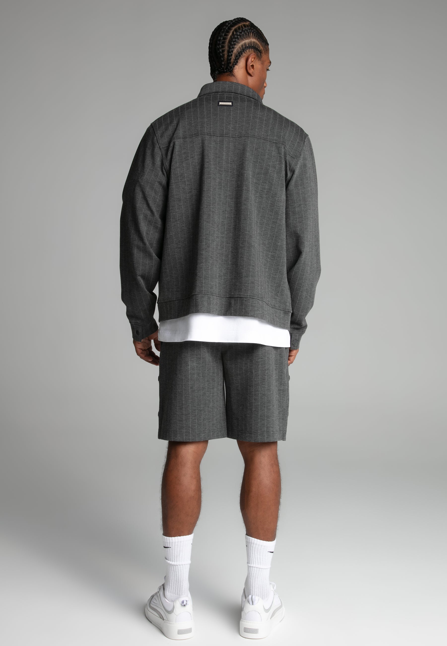Giacca gessata in grigio Giacche SikSilk