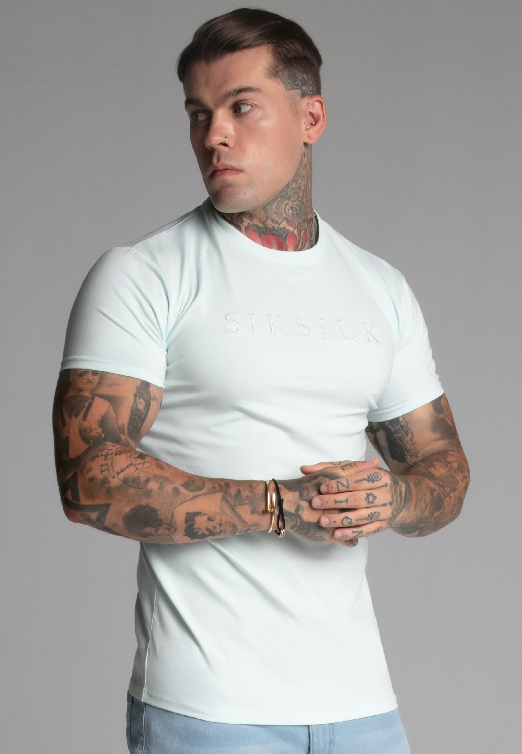 Maglietta Muscle Fit in verde Magliette SikSilk