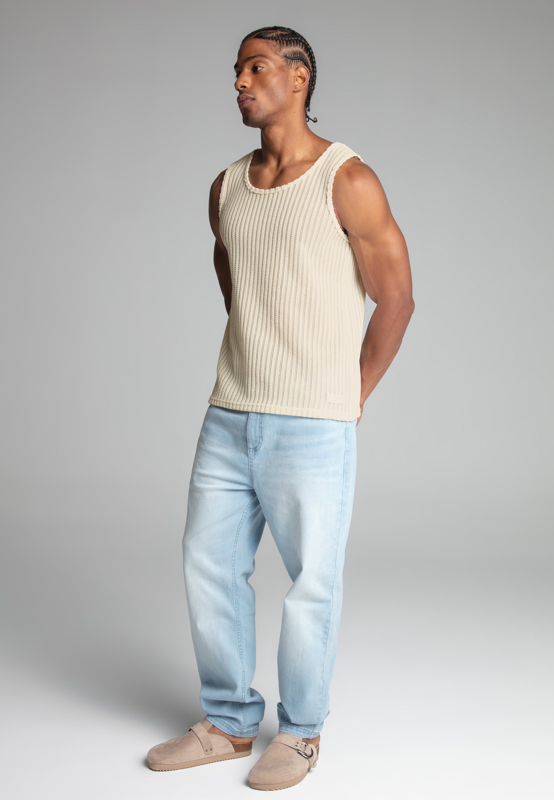 Gilet testurizzato in ecru Magliette SikSilk