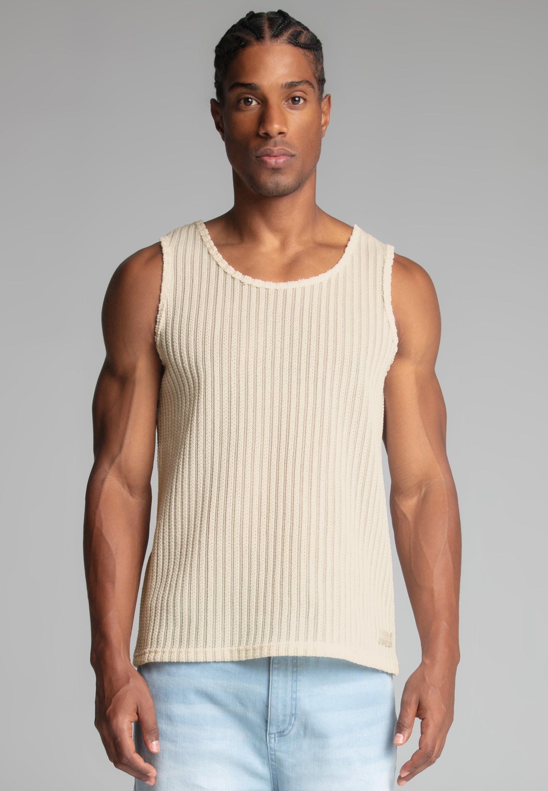 Gilet testurizzato in ecru Magliette SikSilk
