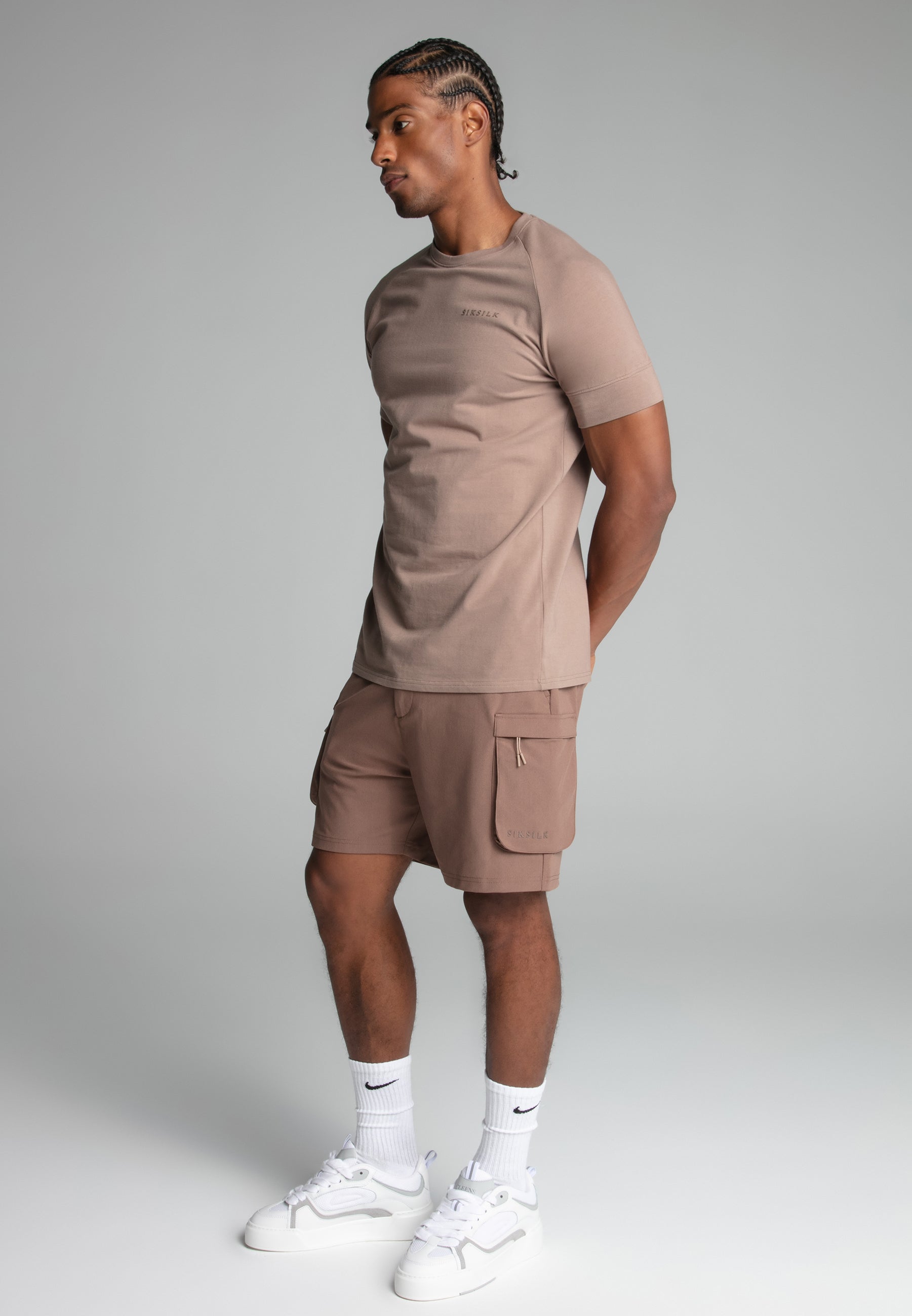 Pantaloncini Cargo eleganti in marrone SikSilk