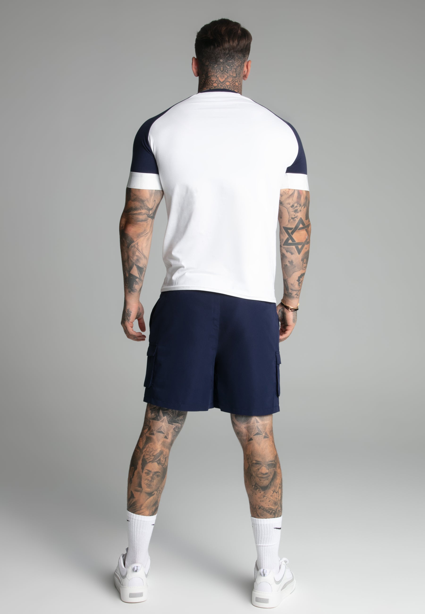 Maglietta Tech in bianco, navy Magliette SikSilk