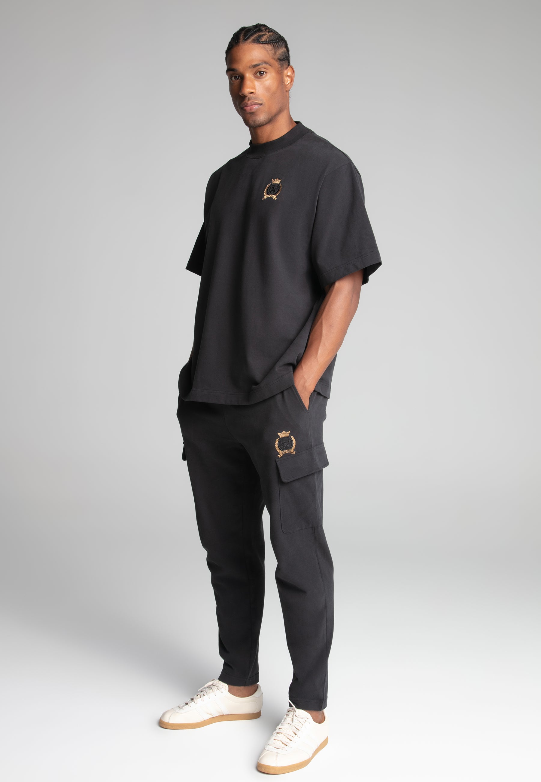 Maglietta Premium Crest in nero Magliette SikSilk