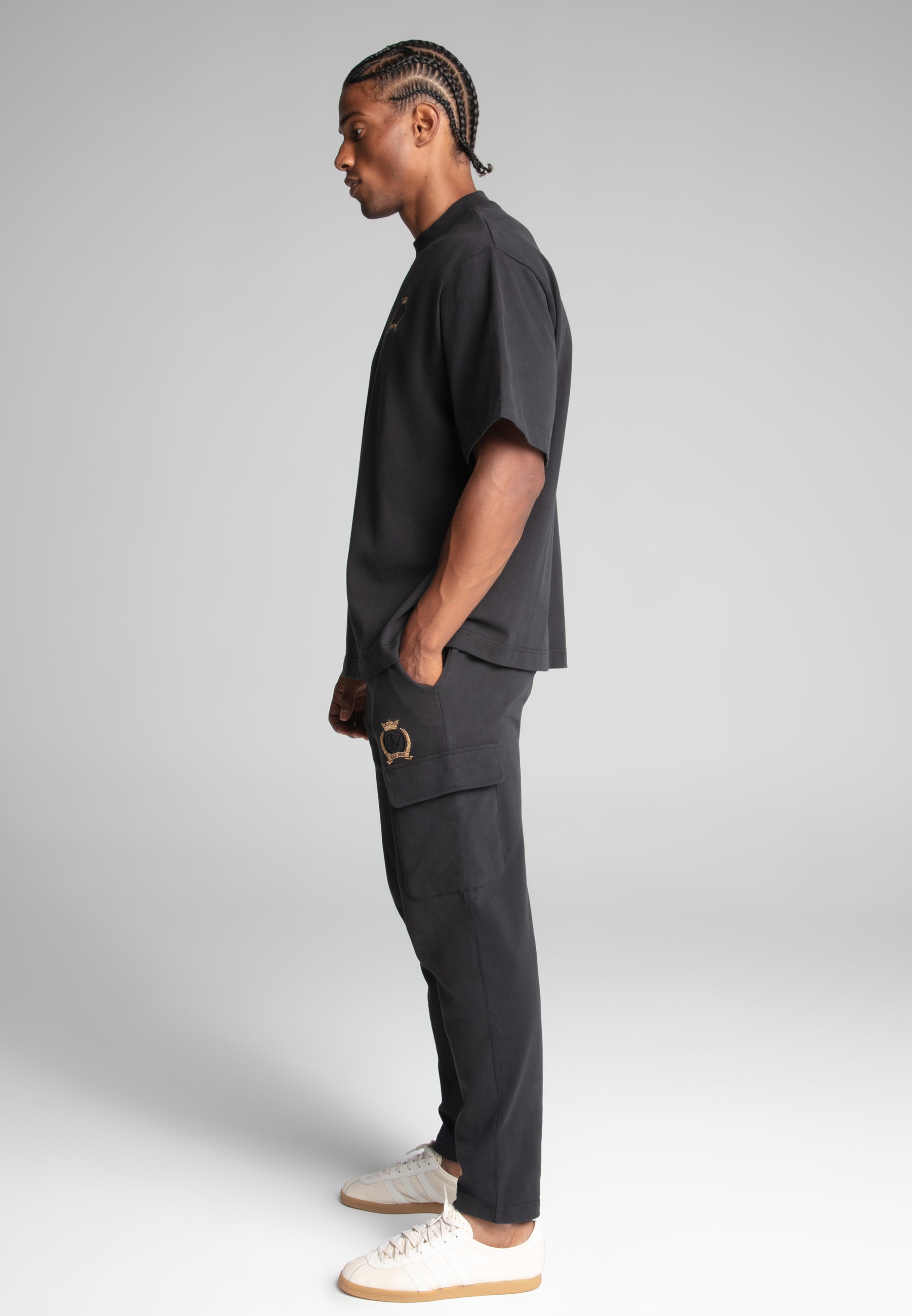 Maglietta Premium Crest in nero Magliette SikSilk