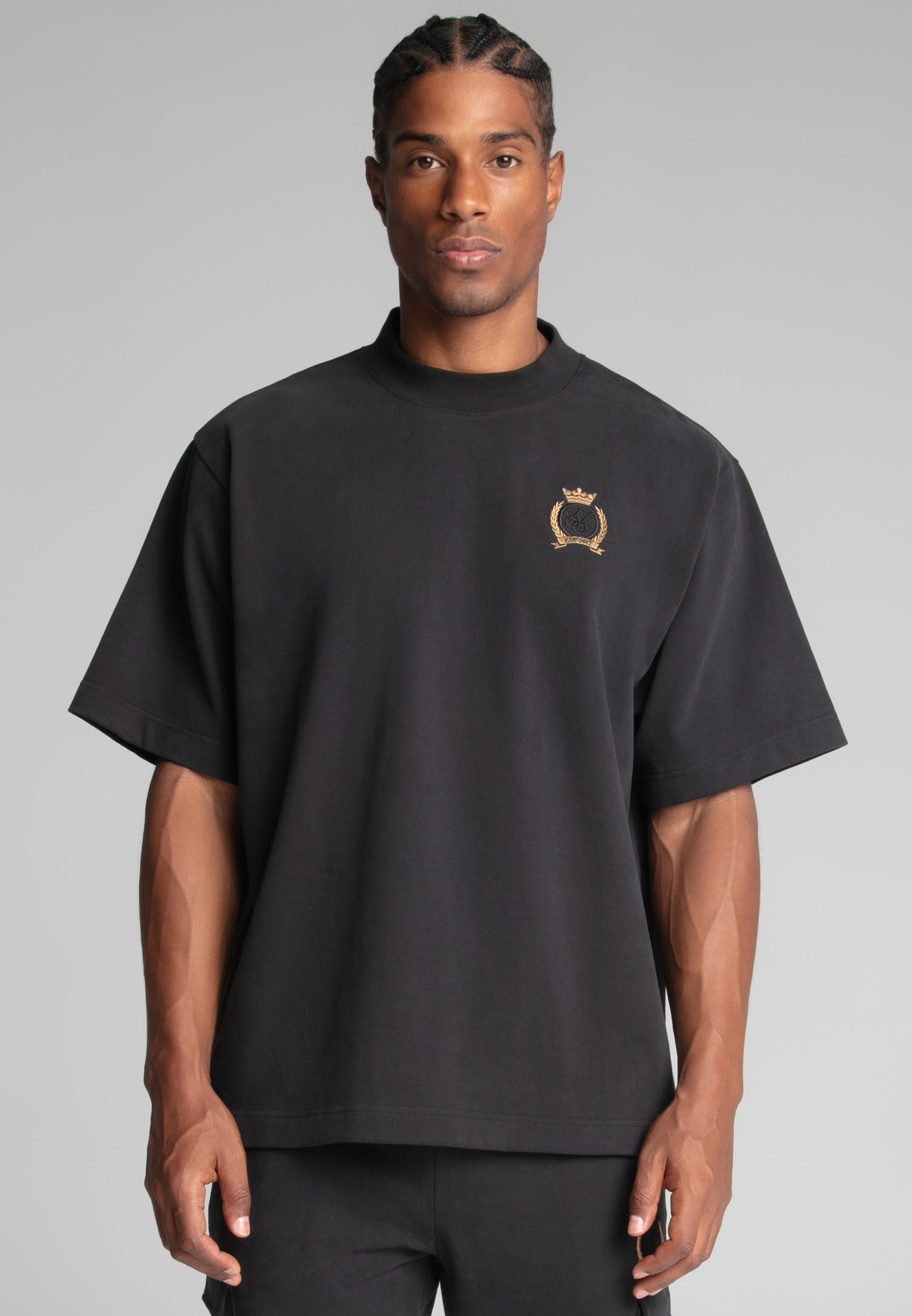 Maglietta Premium Crest in nero Magliette SikSilk