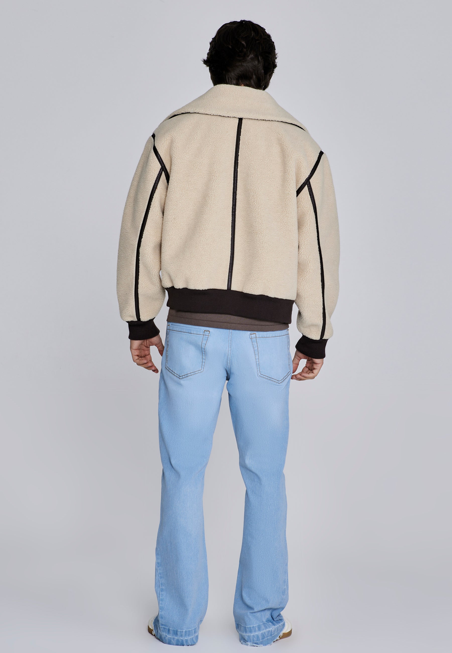 Giacca Bomber Sherpa in Beige Giacche SikSilk