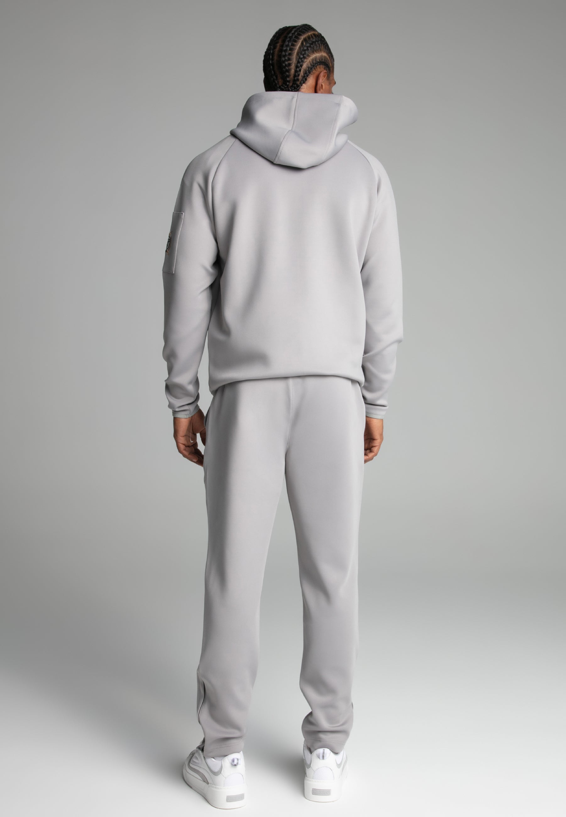 Felpa con cappuccio con zip intera in grigio Giacche con cappuccio SikSilk