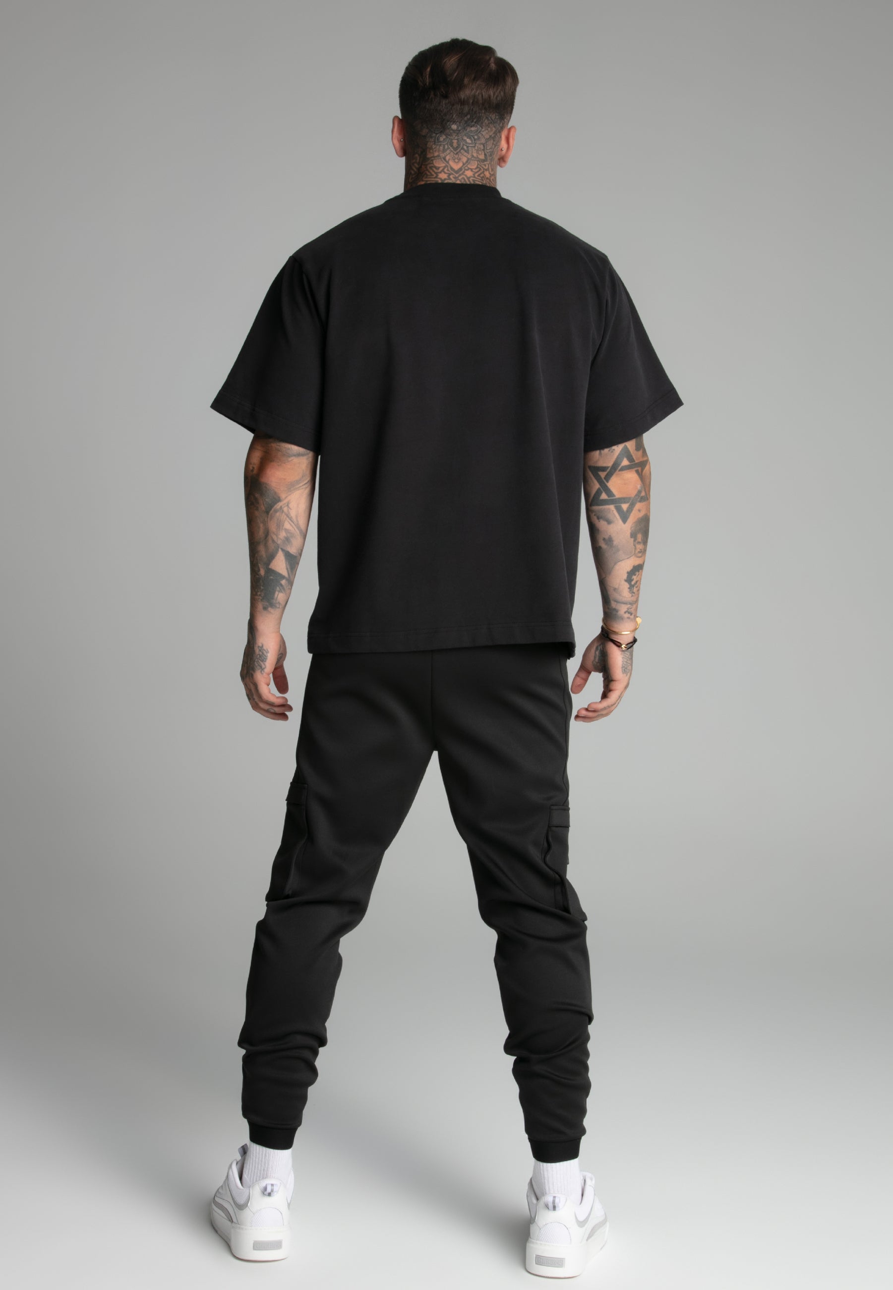 Joggers Cargo in nero Pantaloni SikSilk